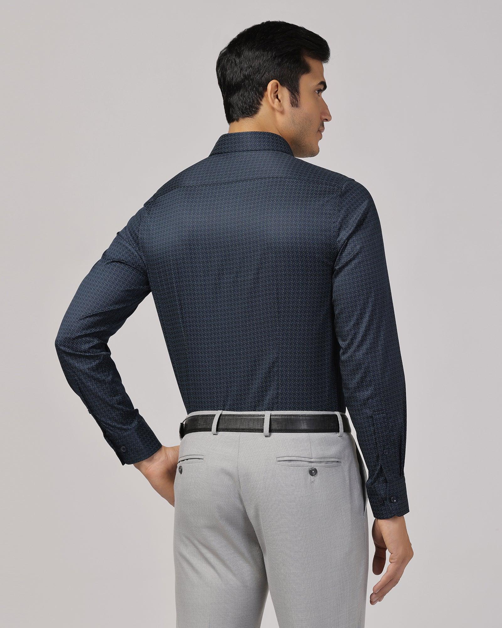 Temptech Formal Navy Printed Shirt - Rafael - Blackberrys