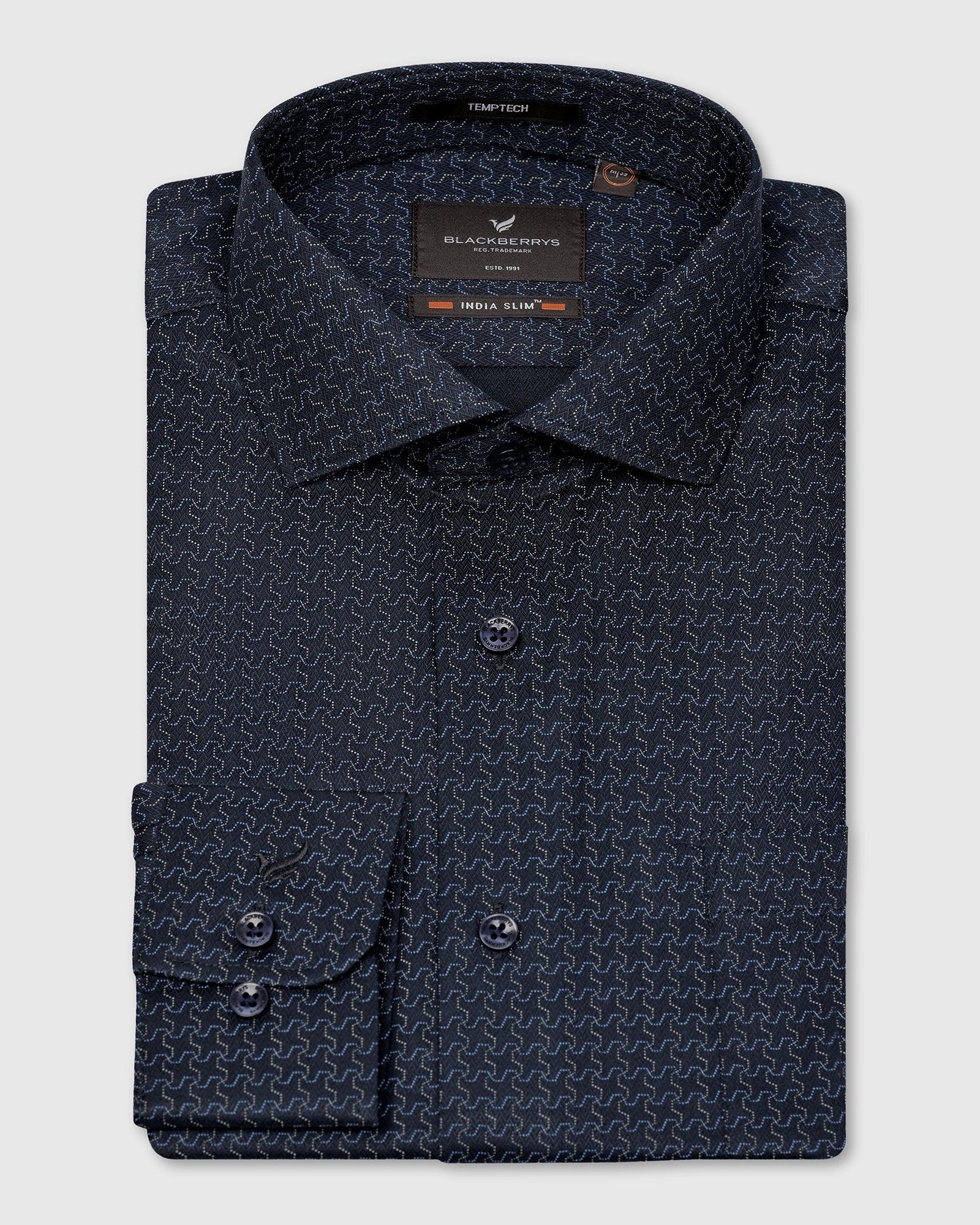 Temptech Formal Navy Printed Shirt - Rafael - Blackberrys