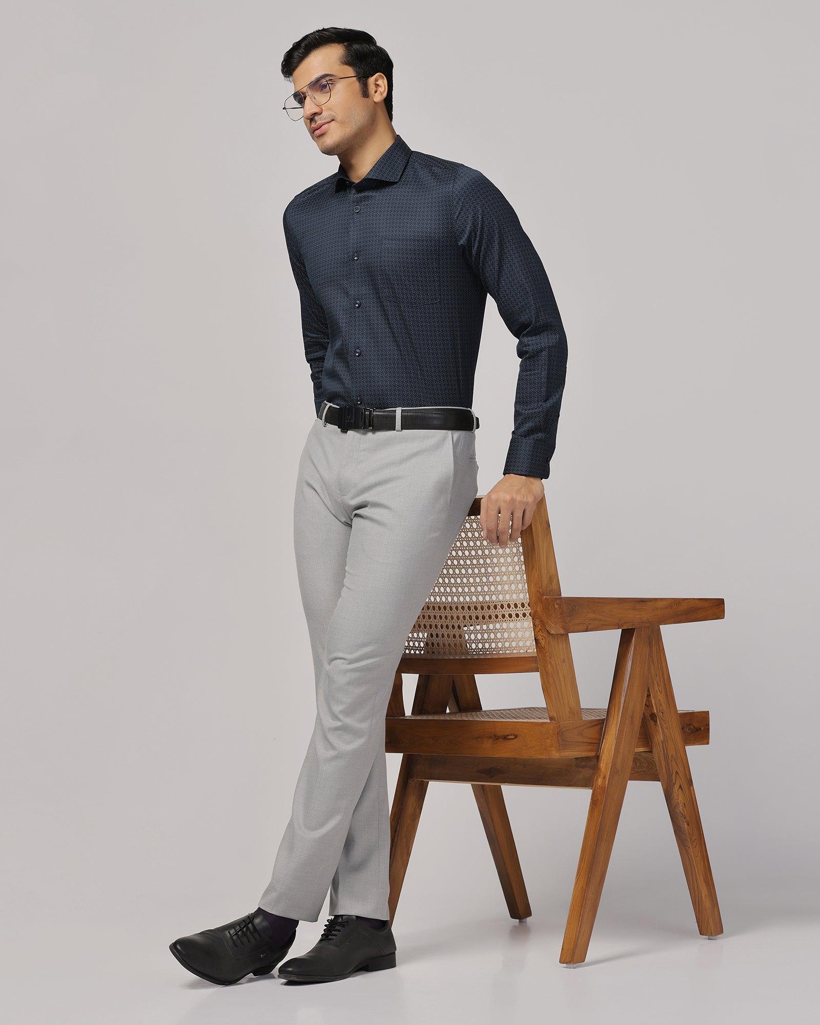 Temptech Formal Navy Printed Shirt - Rafael - Blackberrys