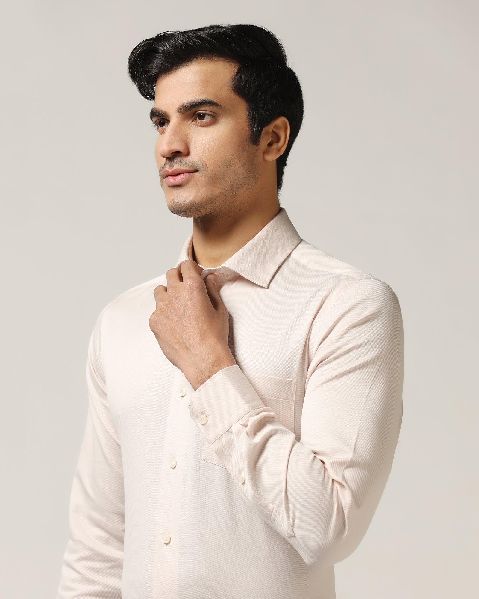 Temptech Formal Peach Textured Shirt - Shalom - Blackberrys