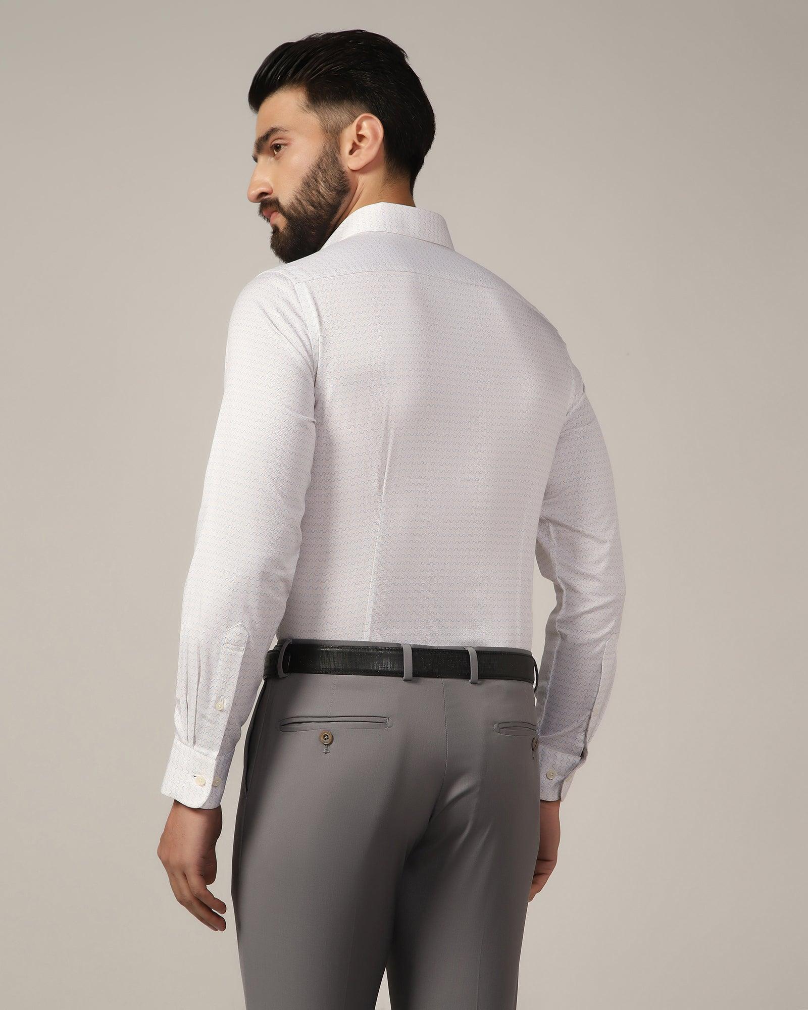 Temptech Formal White Printed Shirt - Rafael - Blackberrys
