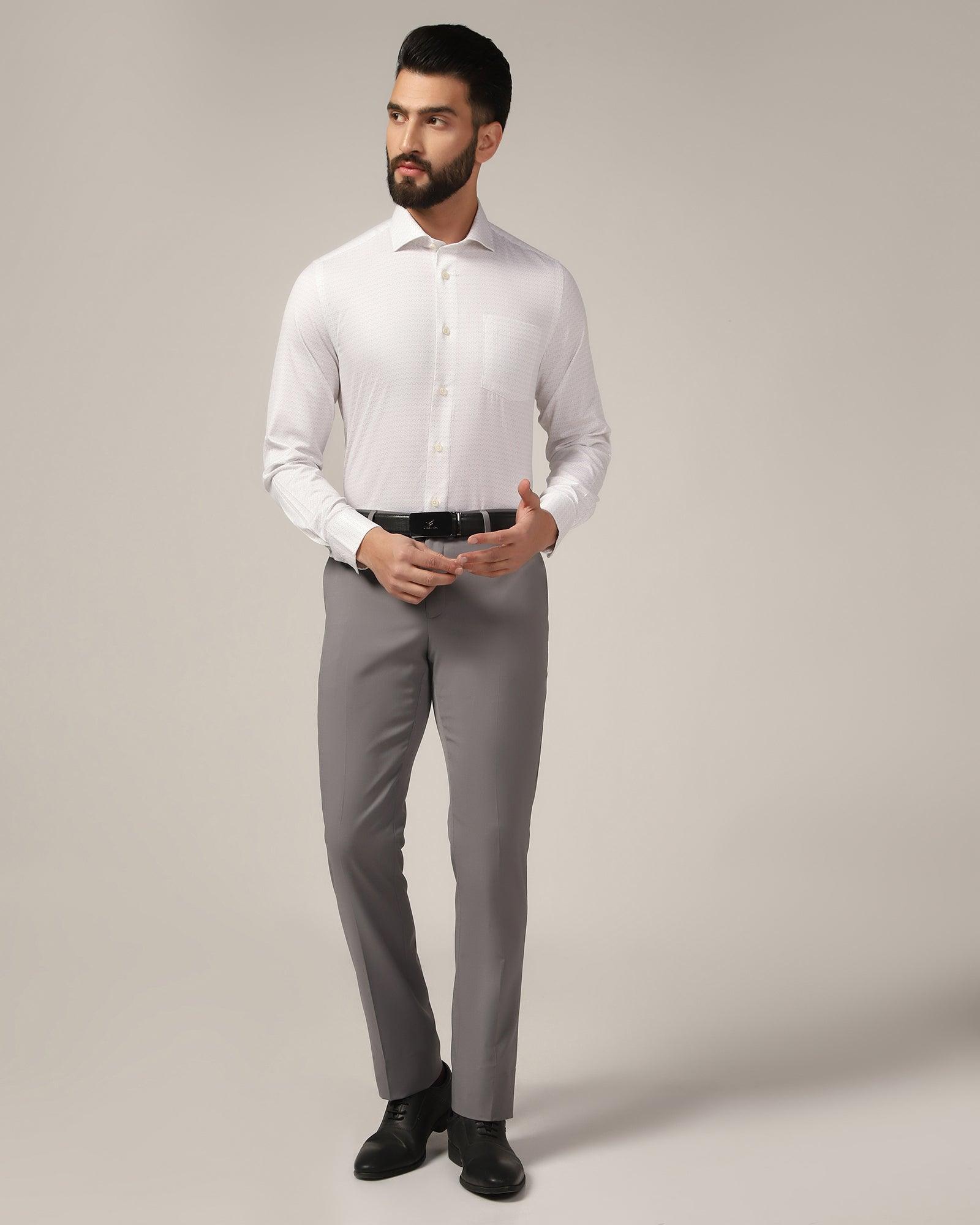 Temptech Formal White Printed Shirt - Rafael - Blackberrys
