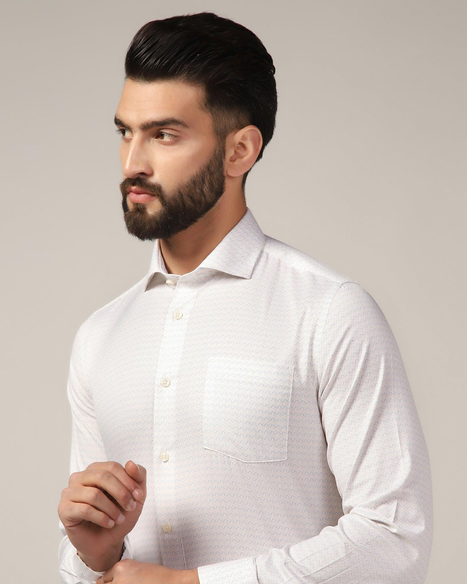 Temptech Formal White Printed Shirt - Rafael - Blackberrys