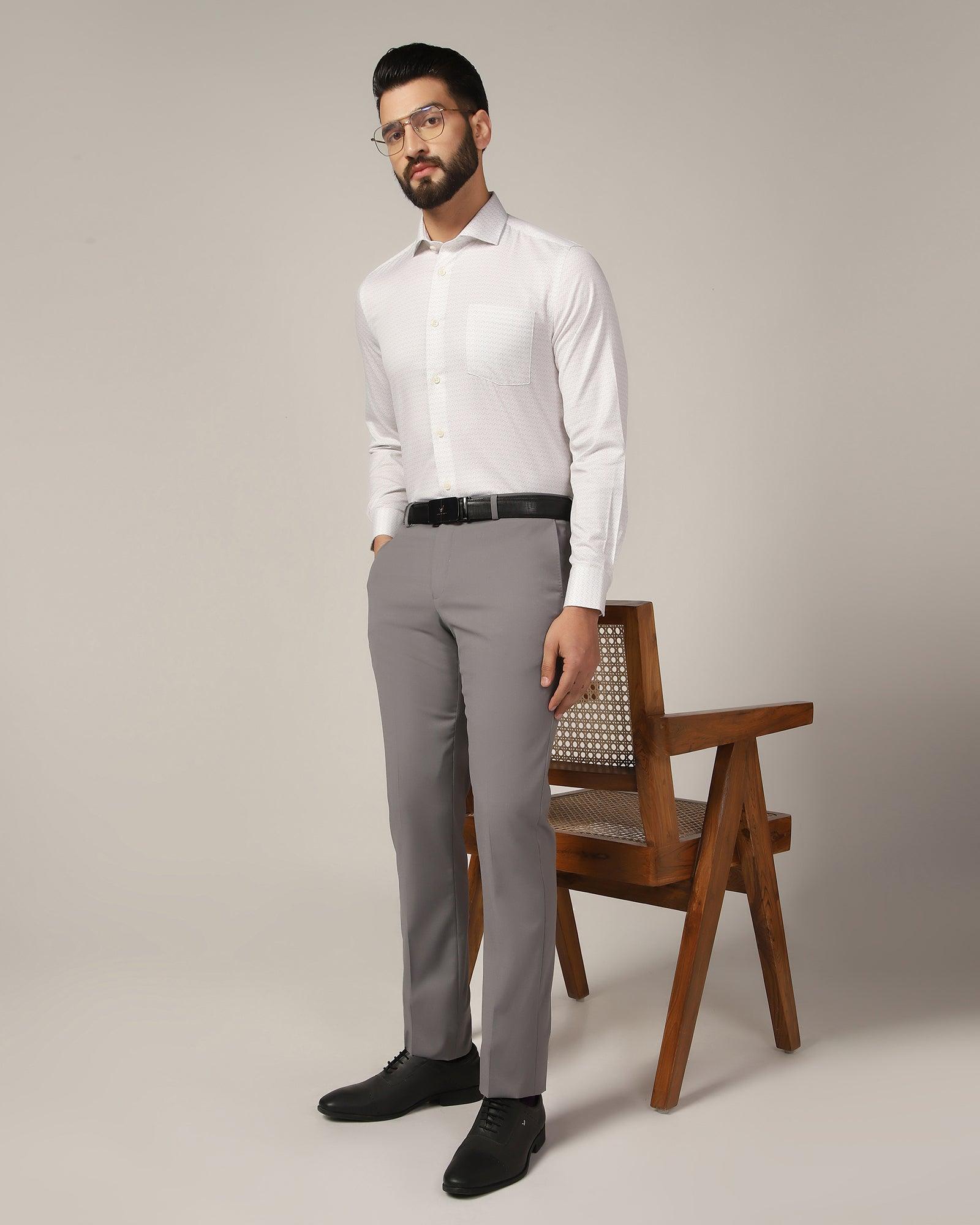 Temptech Formal White Printed Shirt - Rafael - Blackberrys