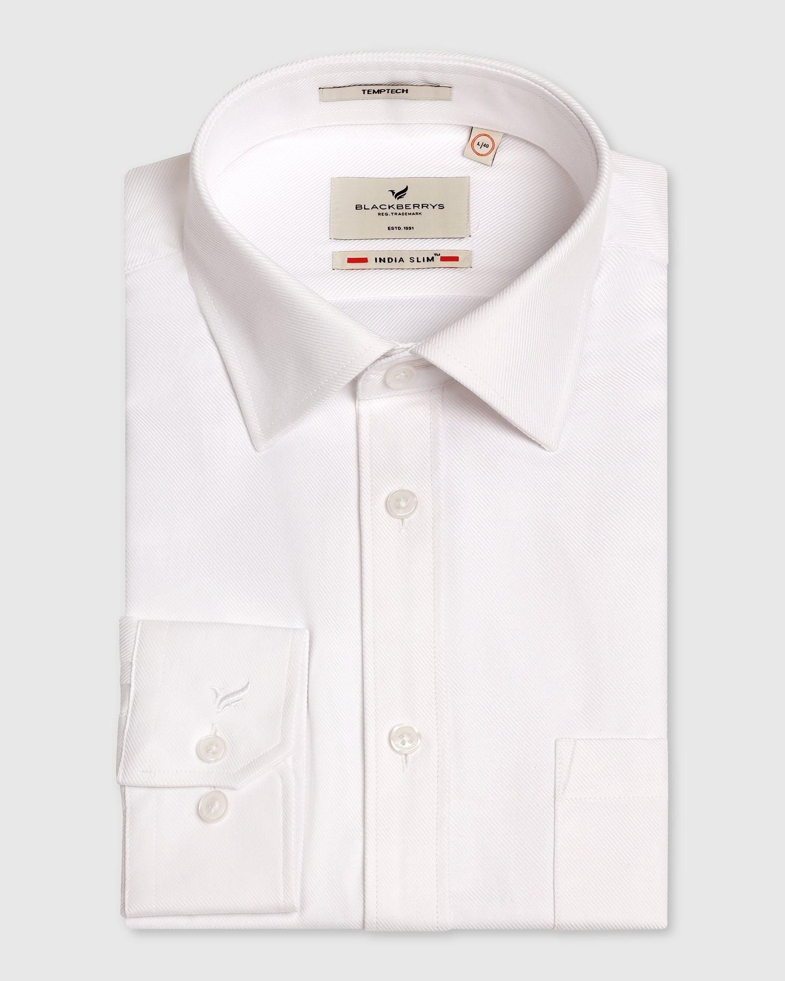 Temptech Formal White Solid Shirt - Antony - Blackberrys