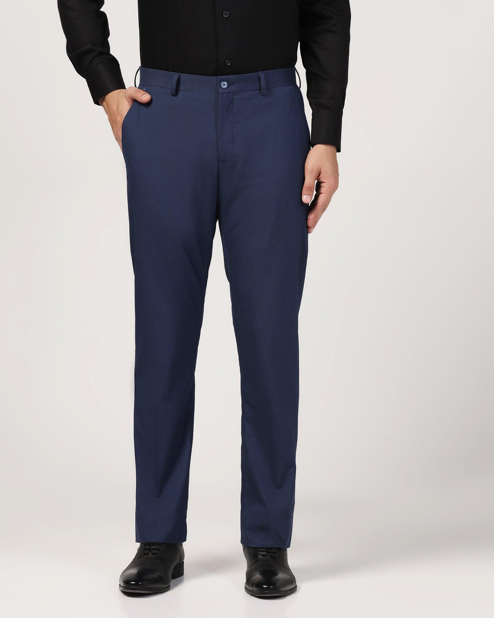 Temptech Slim Comfort B-95 Formal Navy Textured Trouser - Duke - Blackberrys