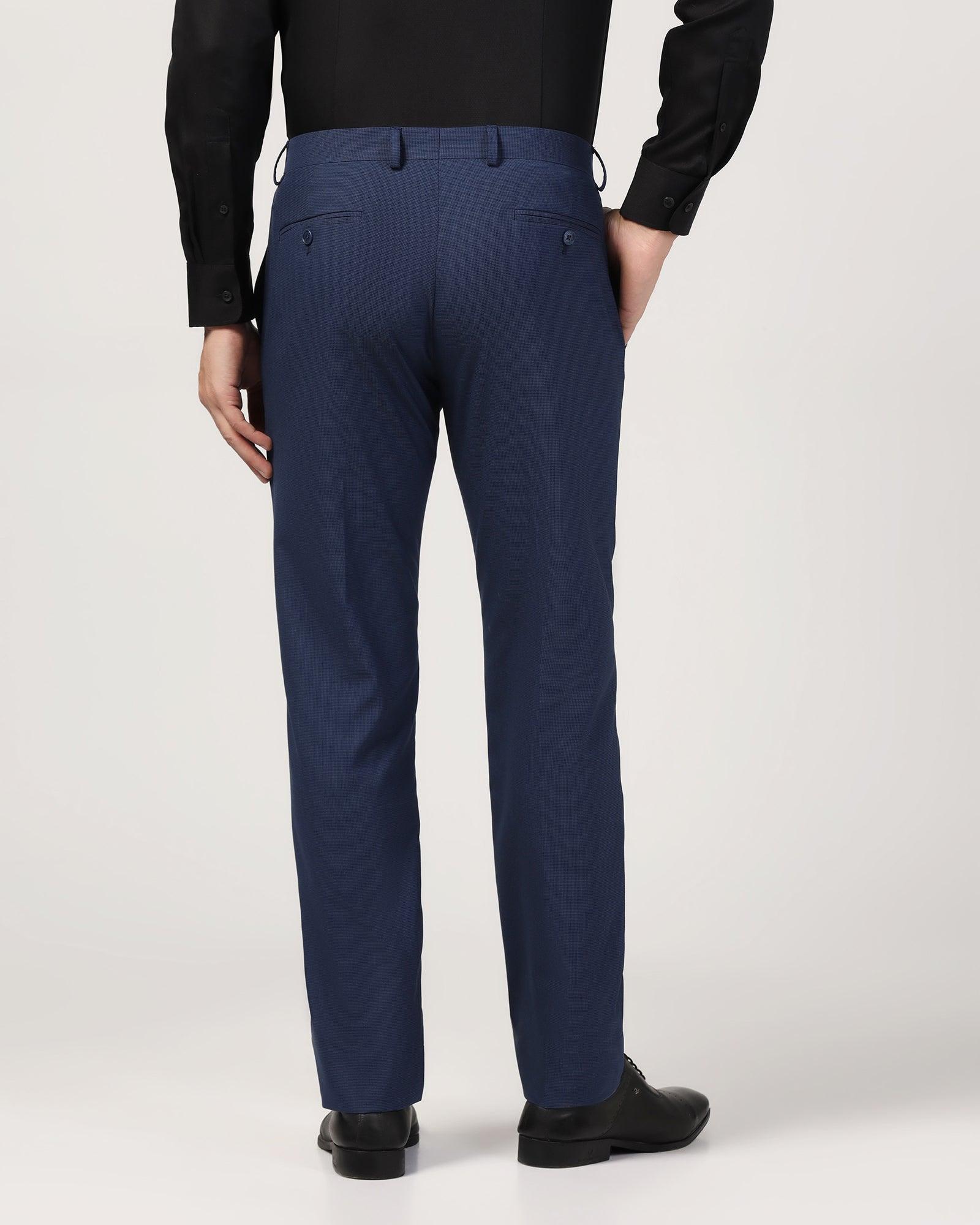 Temptech Slim Comfort B-95 Formal Navy Textured Trouser - Duke - Blackberrys
