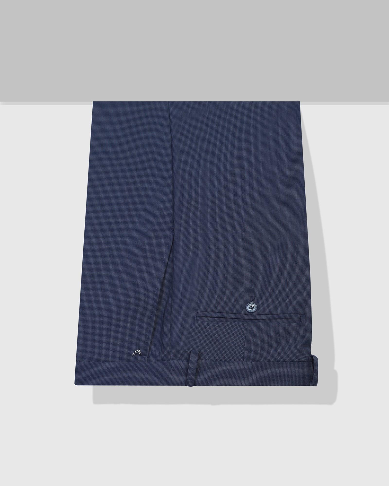 Temptech Slim Comfort B-95 Formal Navy Textured Trouser - Duke - Blackberrys