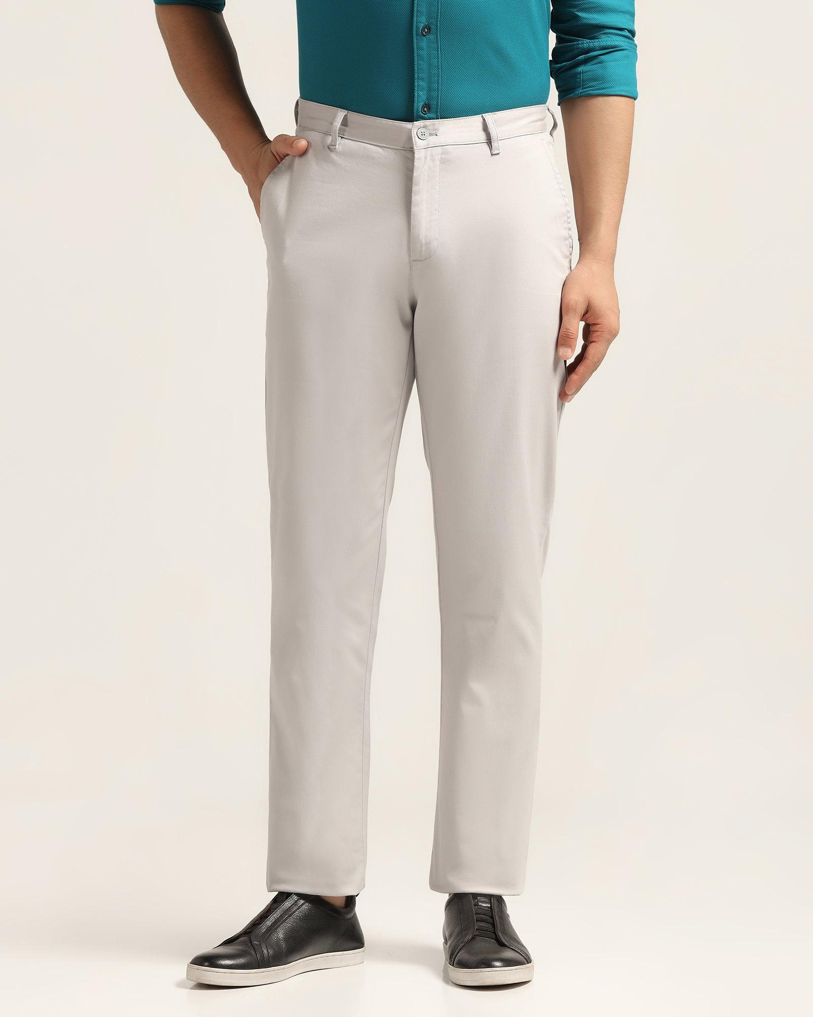 Straight B-90 Casual Grey Textured Khakis - Kros - Blackberrys