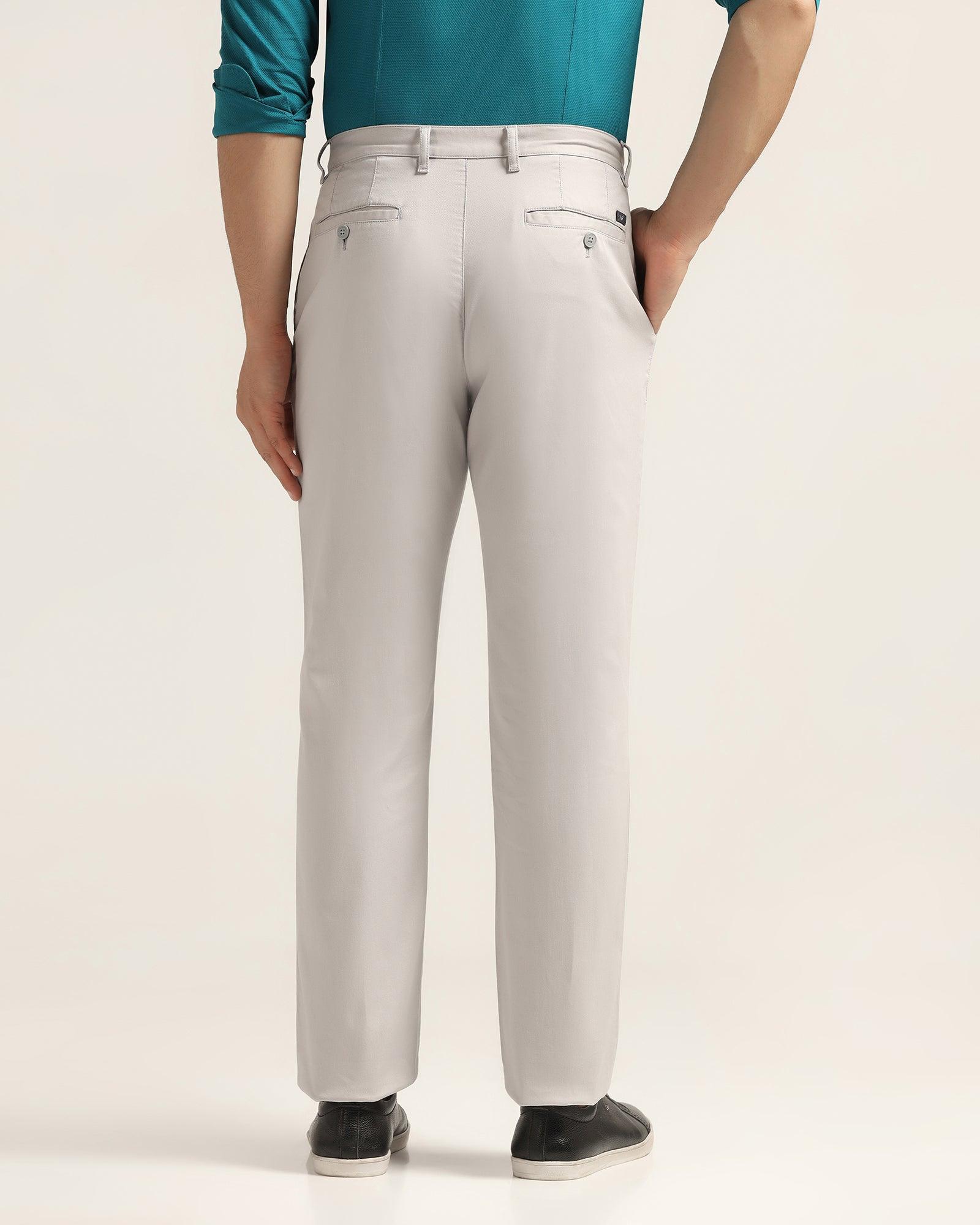 Straight B-90 Casual Grey Textured Khakis - Kros - Blackberrys