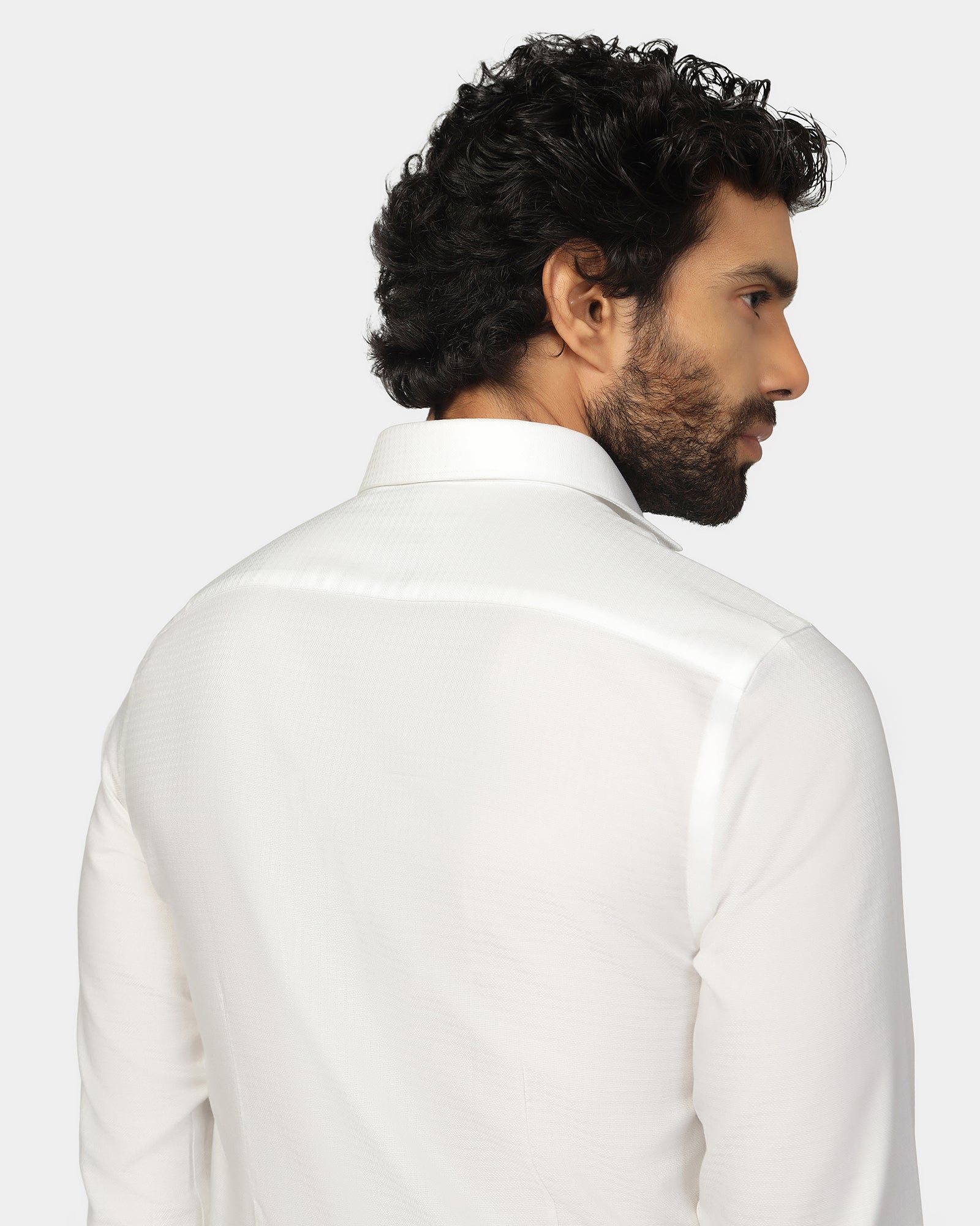 Formal Super White Textured Shirt - Reno