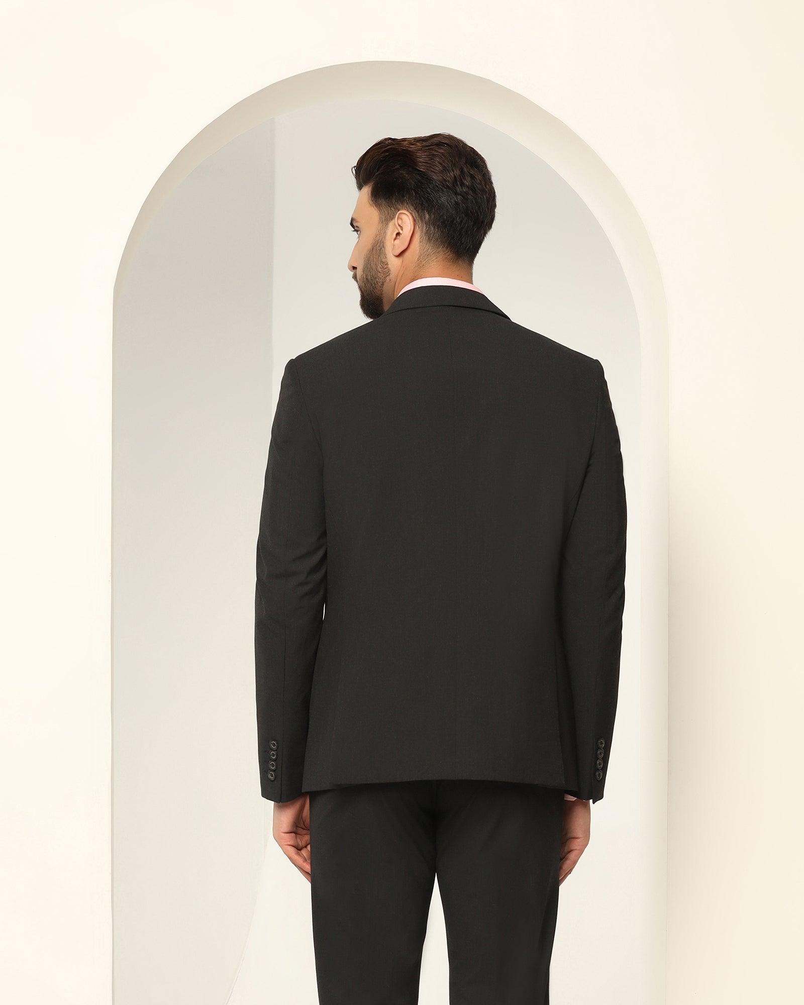 Textured 2 Pcs Suit In Charcoal (Games) - Blackberrys