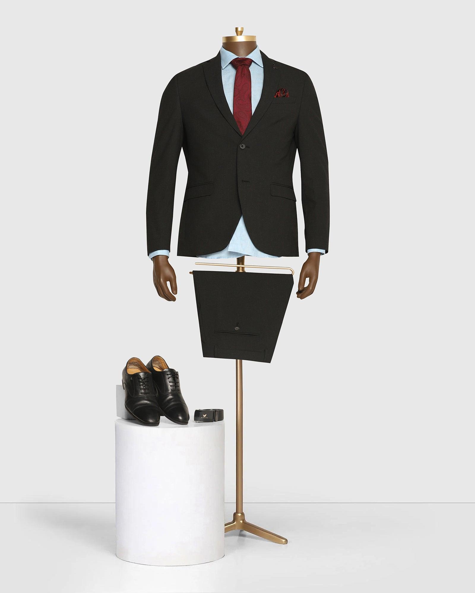 Textured 2 Pcs Suit In Charcoal (Games) - Blackberrys