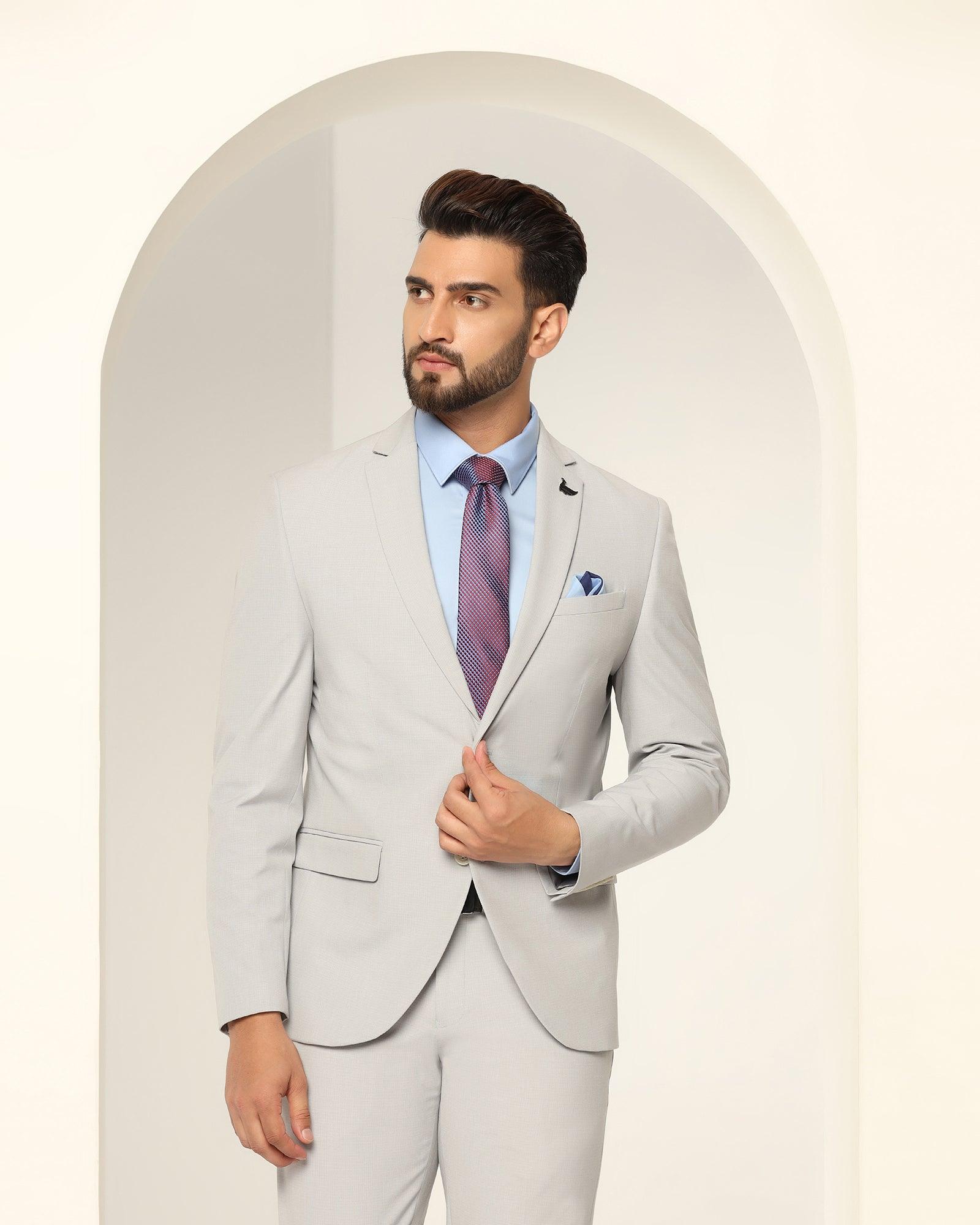 Textured 2 Pcs Suit In Grey (Games) - Blackberrys