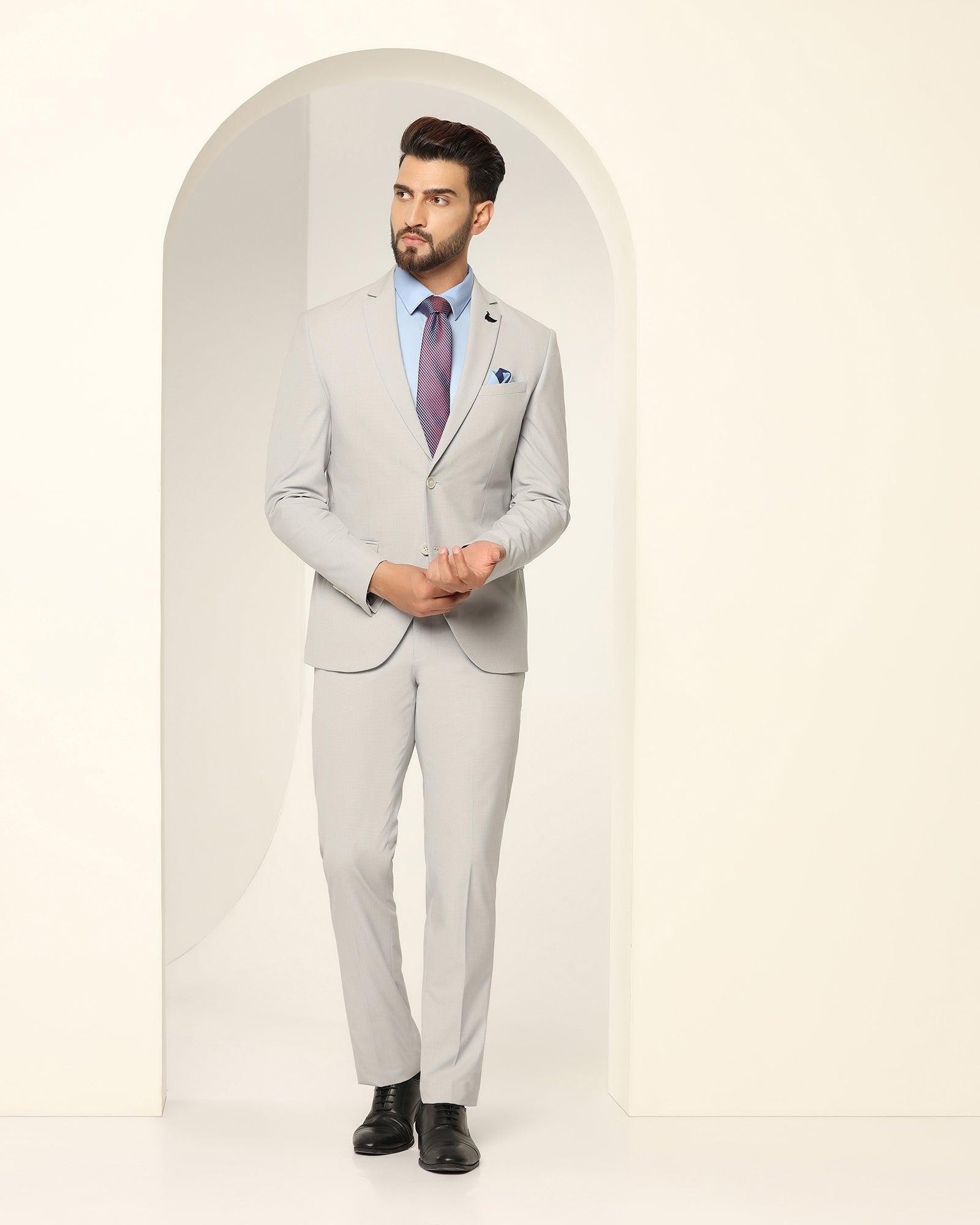Textured 2 Pcs Suit In Grey (Games) - Blackberrys