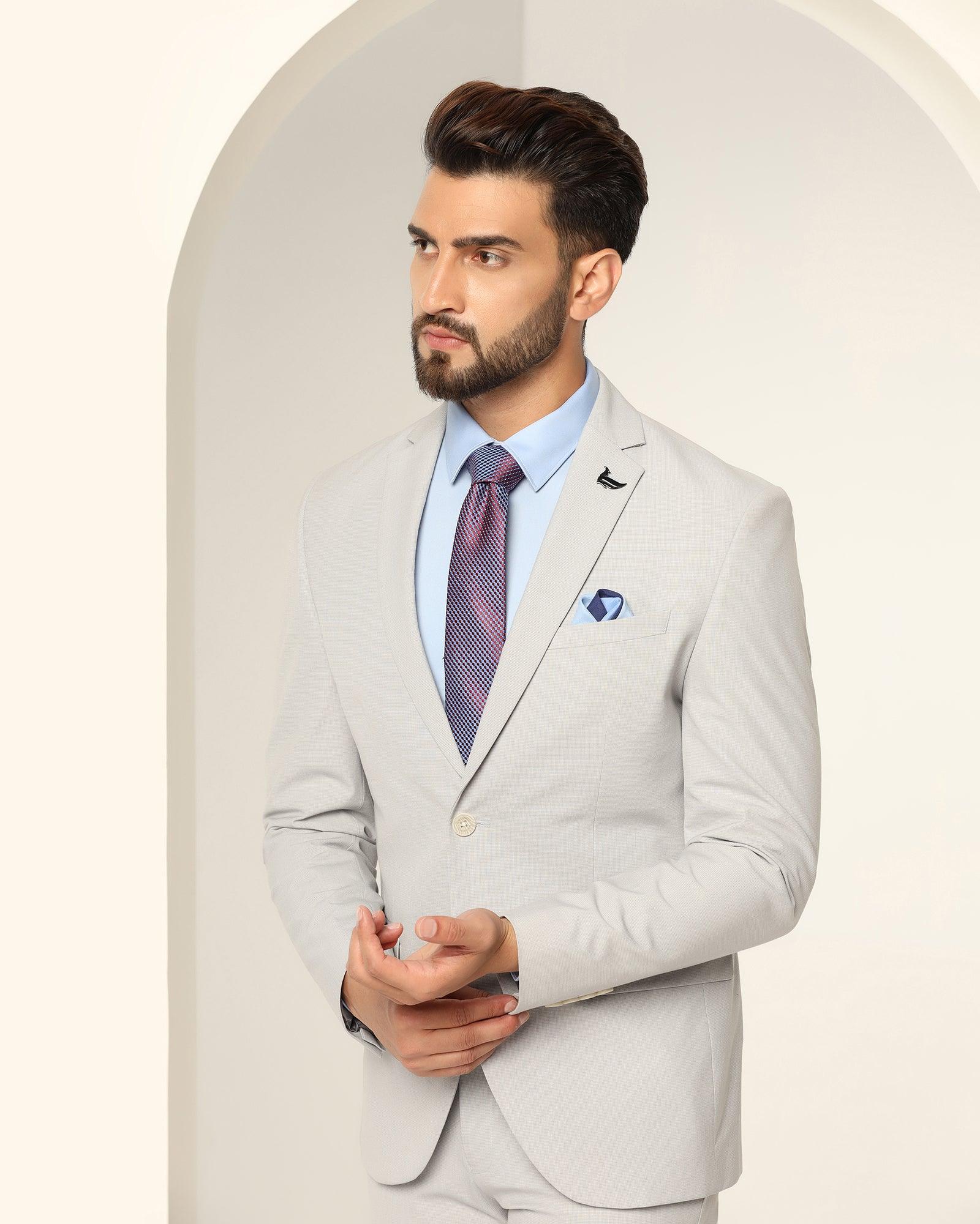 Textured 2 Pcs Suit In Grey (Games) - Blackberrys