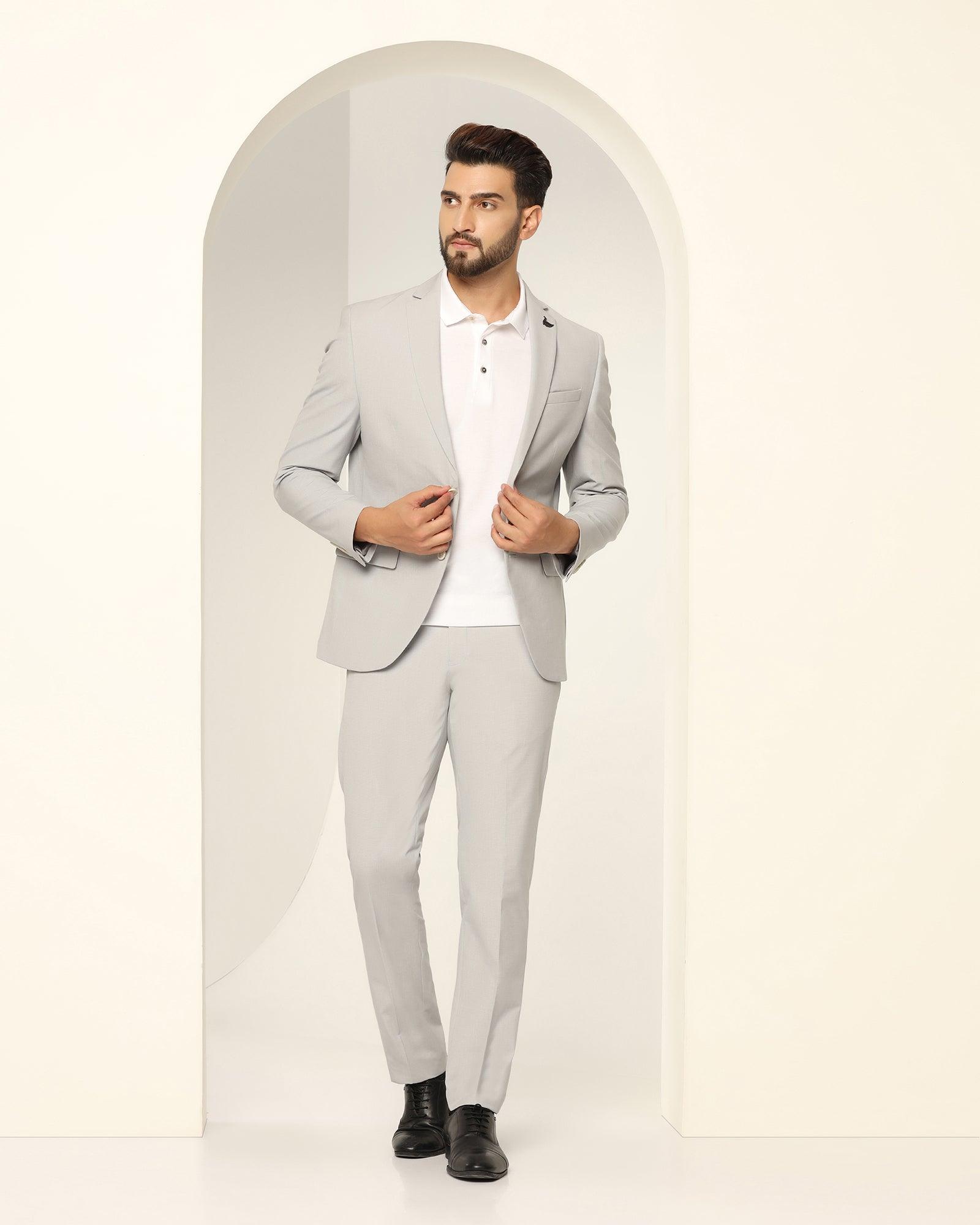 Textured 2 Pcs Suit In Grey (Games) - Blackberrys