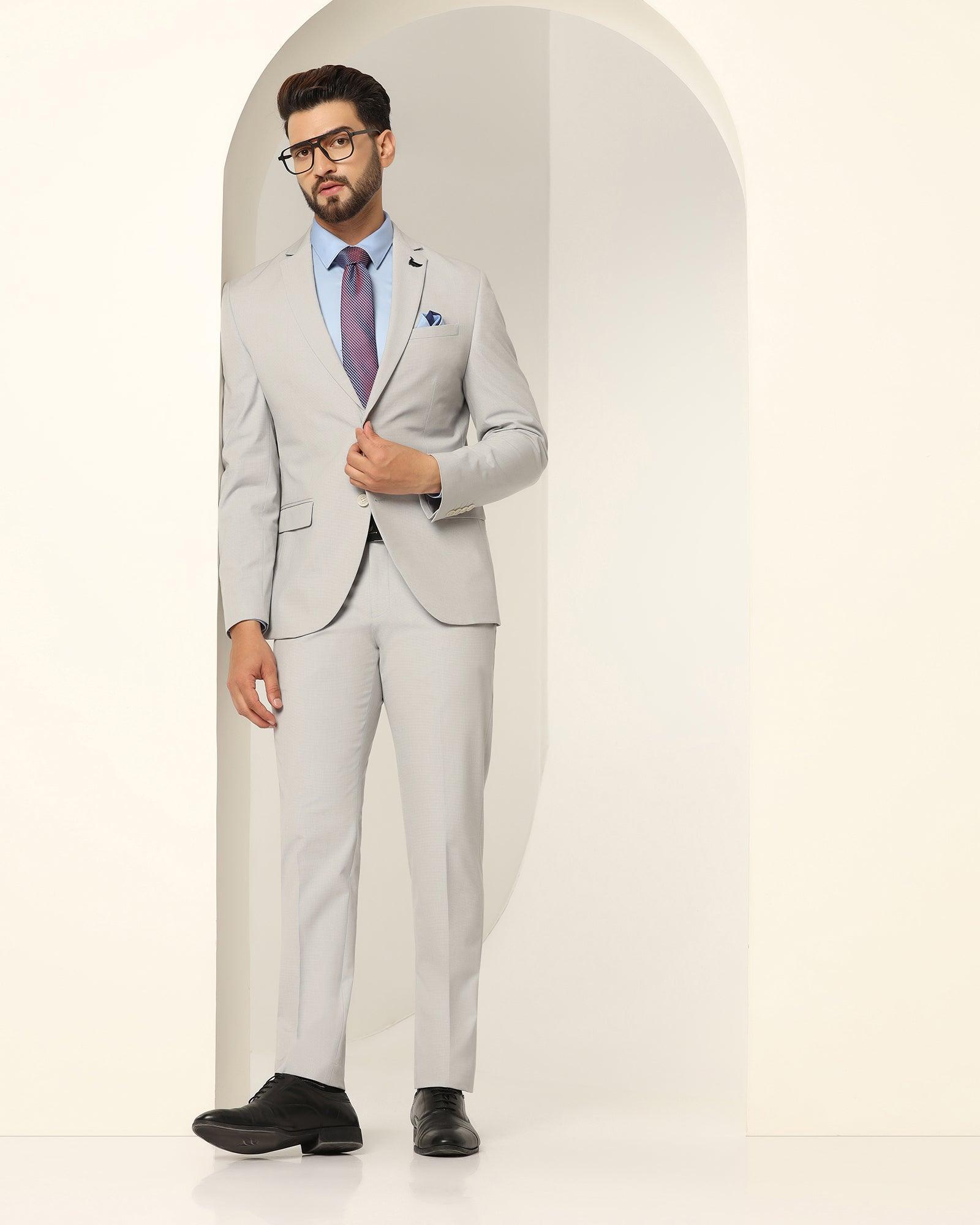 Textured 2 Pcs Suit In Grey (Games) - Blackberrys