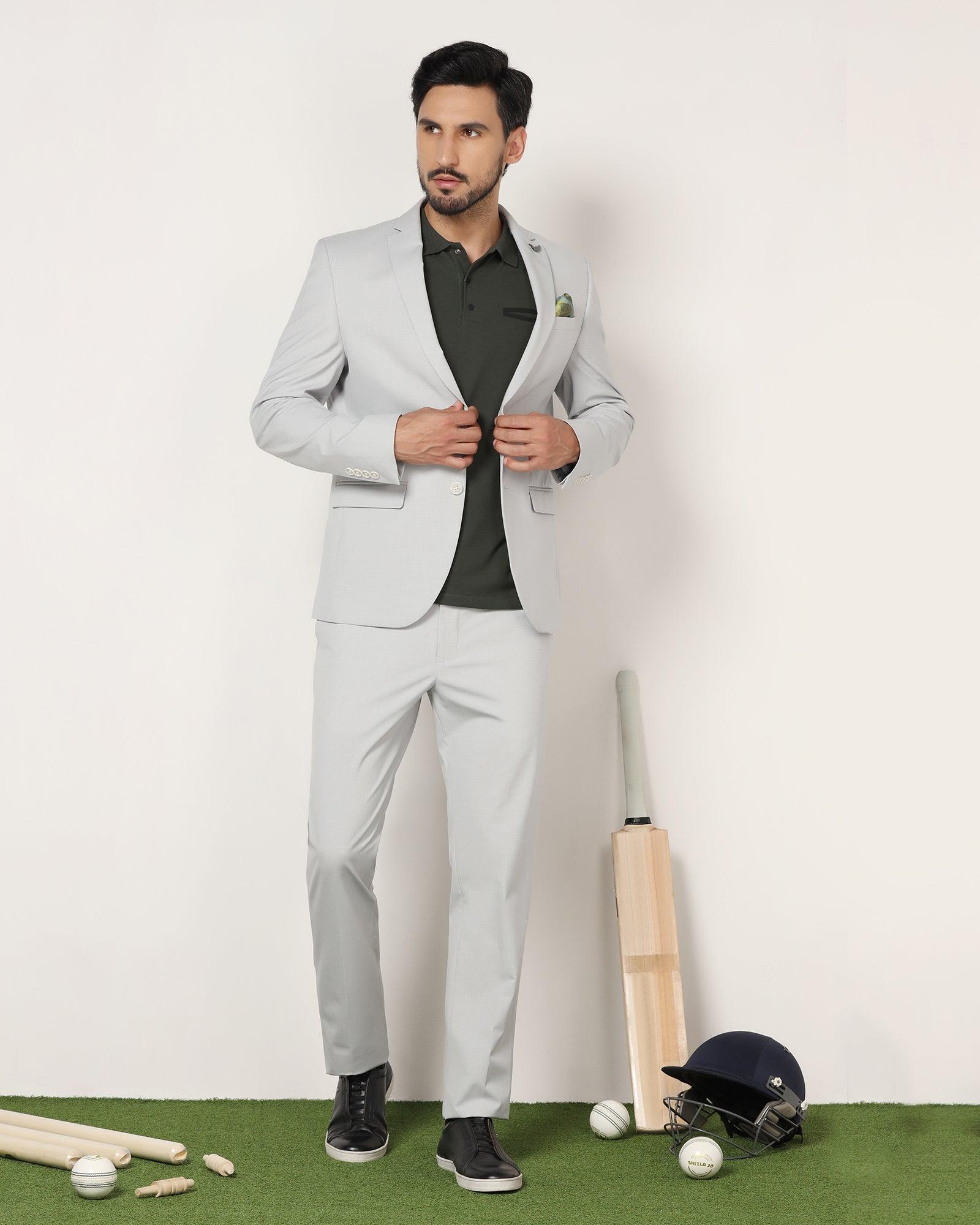 Two Piece Grey Textured Formal Suit - Games - Blackberrys