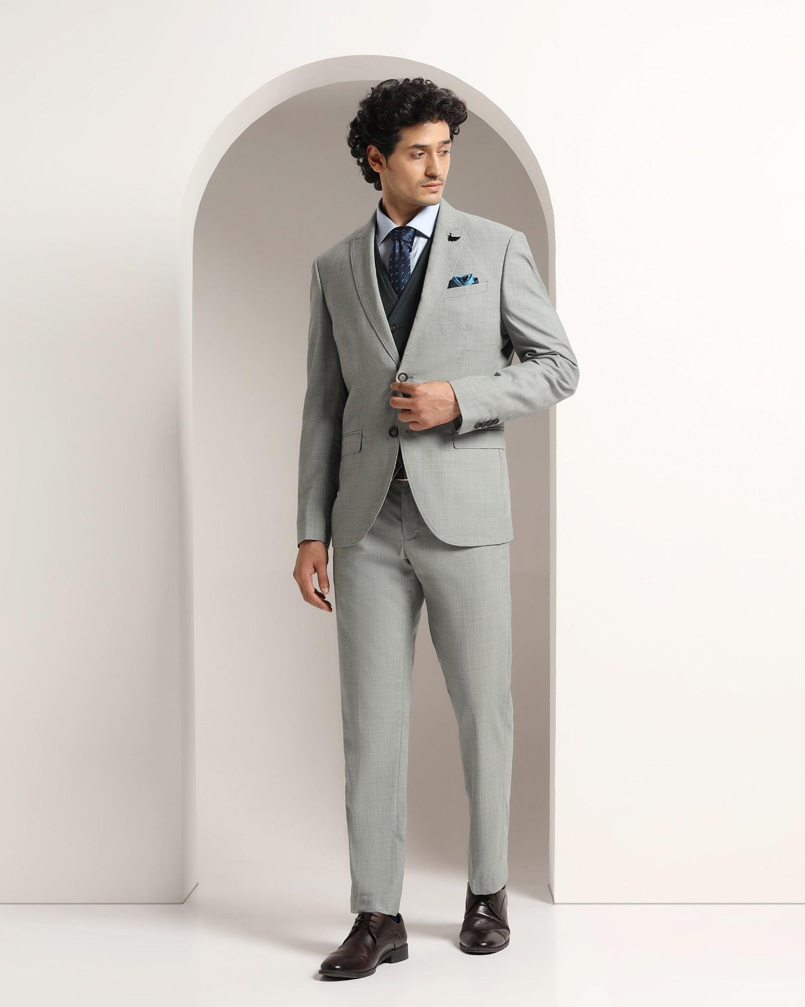 Mens Grey Tailored Fit Suits, Textured Grey Suits