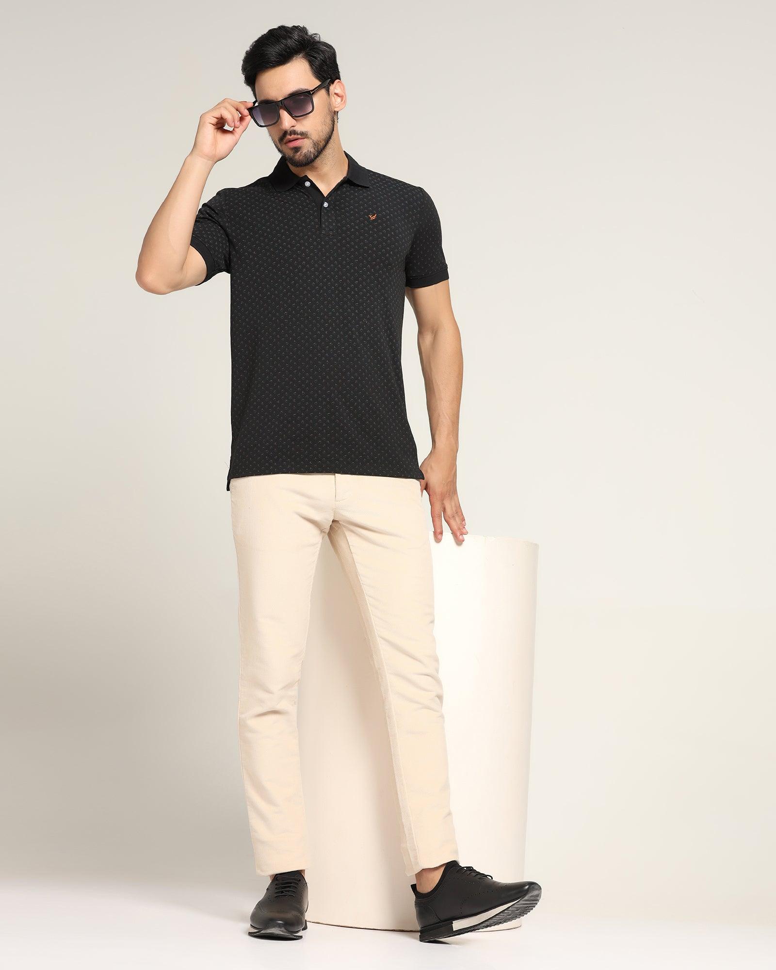 Textured Casual Khakis In Beige B-95 (Moon) - Blackberrys