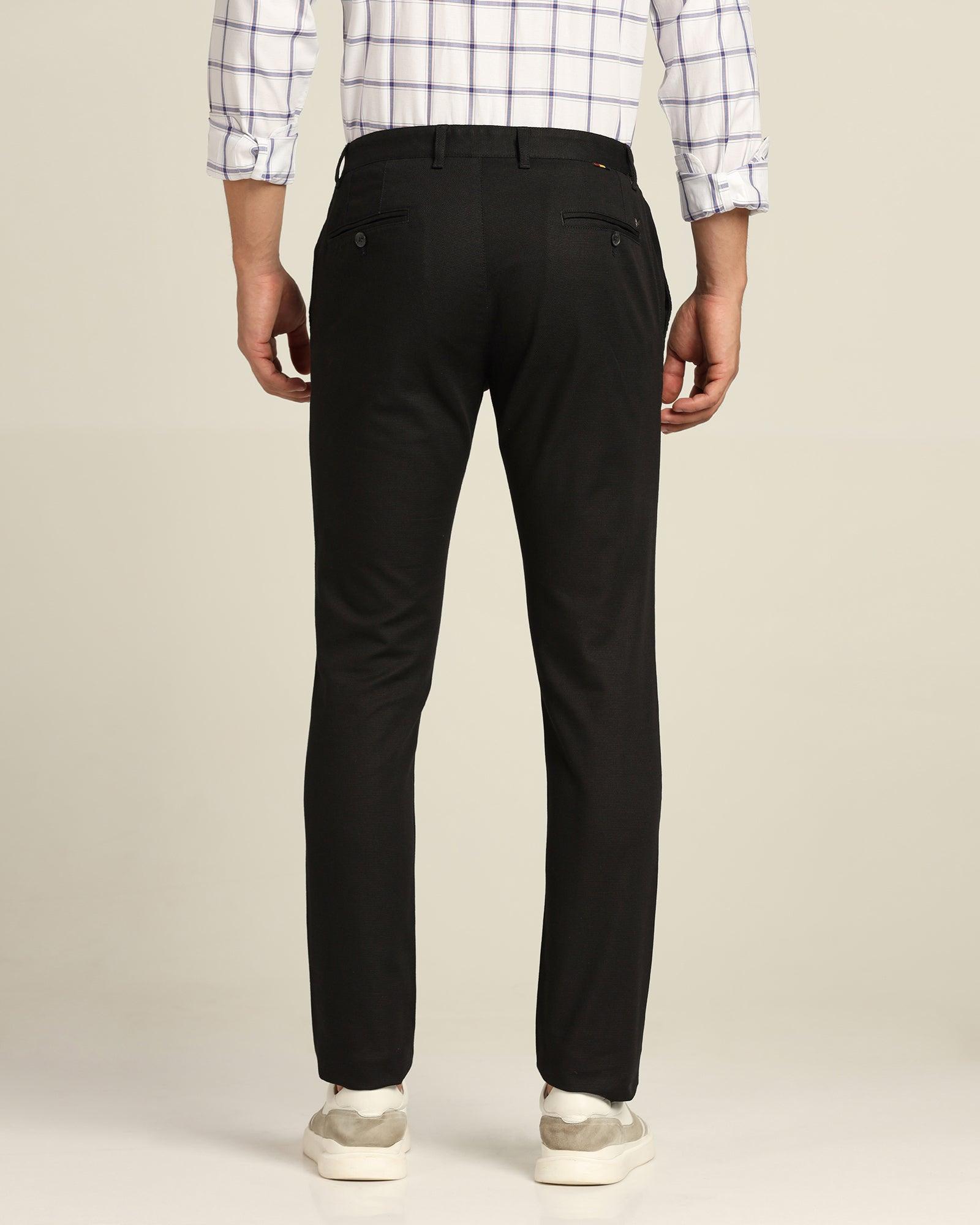 Textured Casual Khakis In Black B-91 (Altus) - Blackberrys