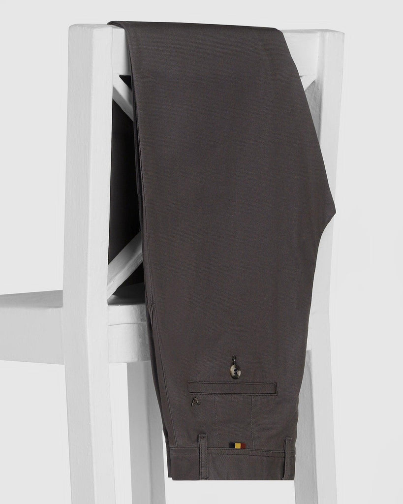 Slim Comfort B-95 Casual Charcoal Textured Khakis - Cratus