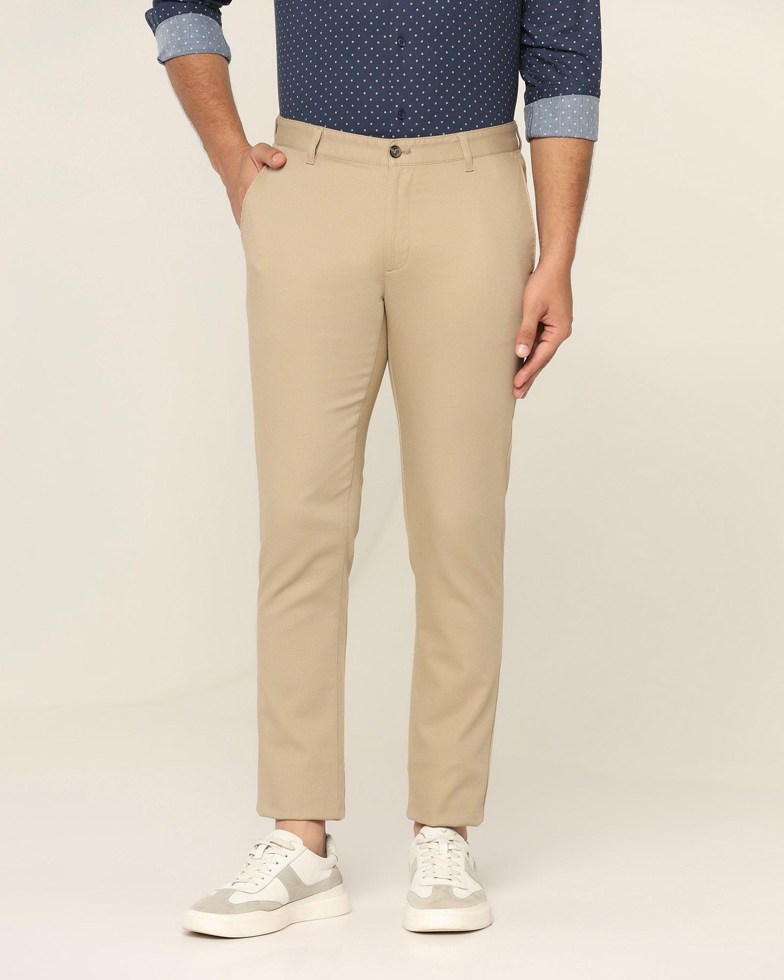 Textured Casual Khakis In Khaki B-91 (Altus) - Blackberrys