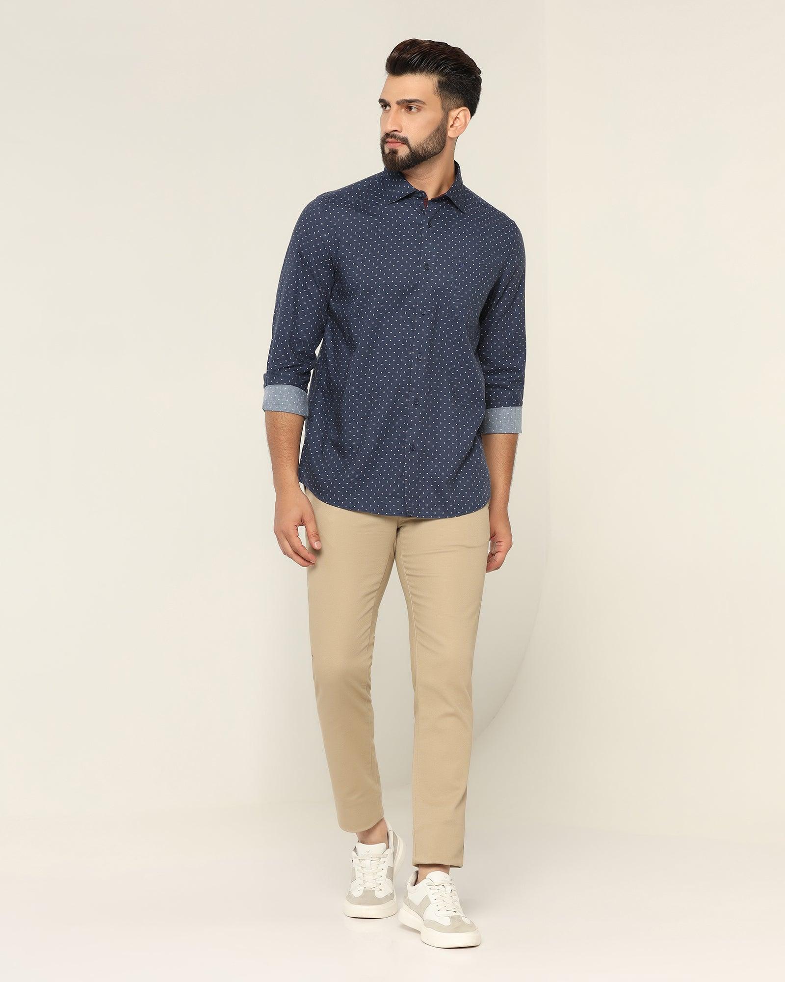 Textured Casual Khakis In Khaki B-91 (Altus) - Blackberrys