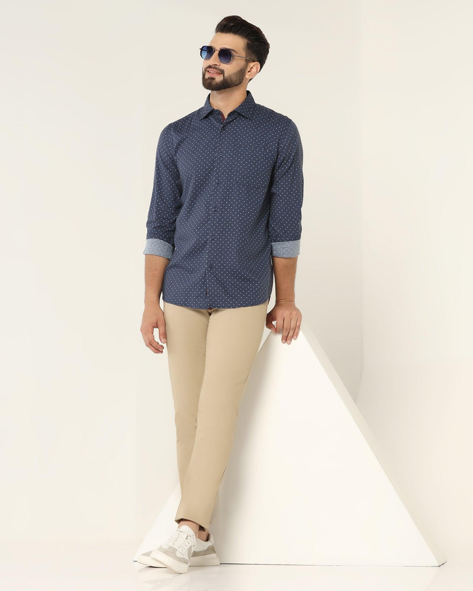 Textured Casual Khakis In Khaki B-91 (Altus) - Blackberrys