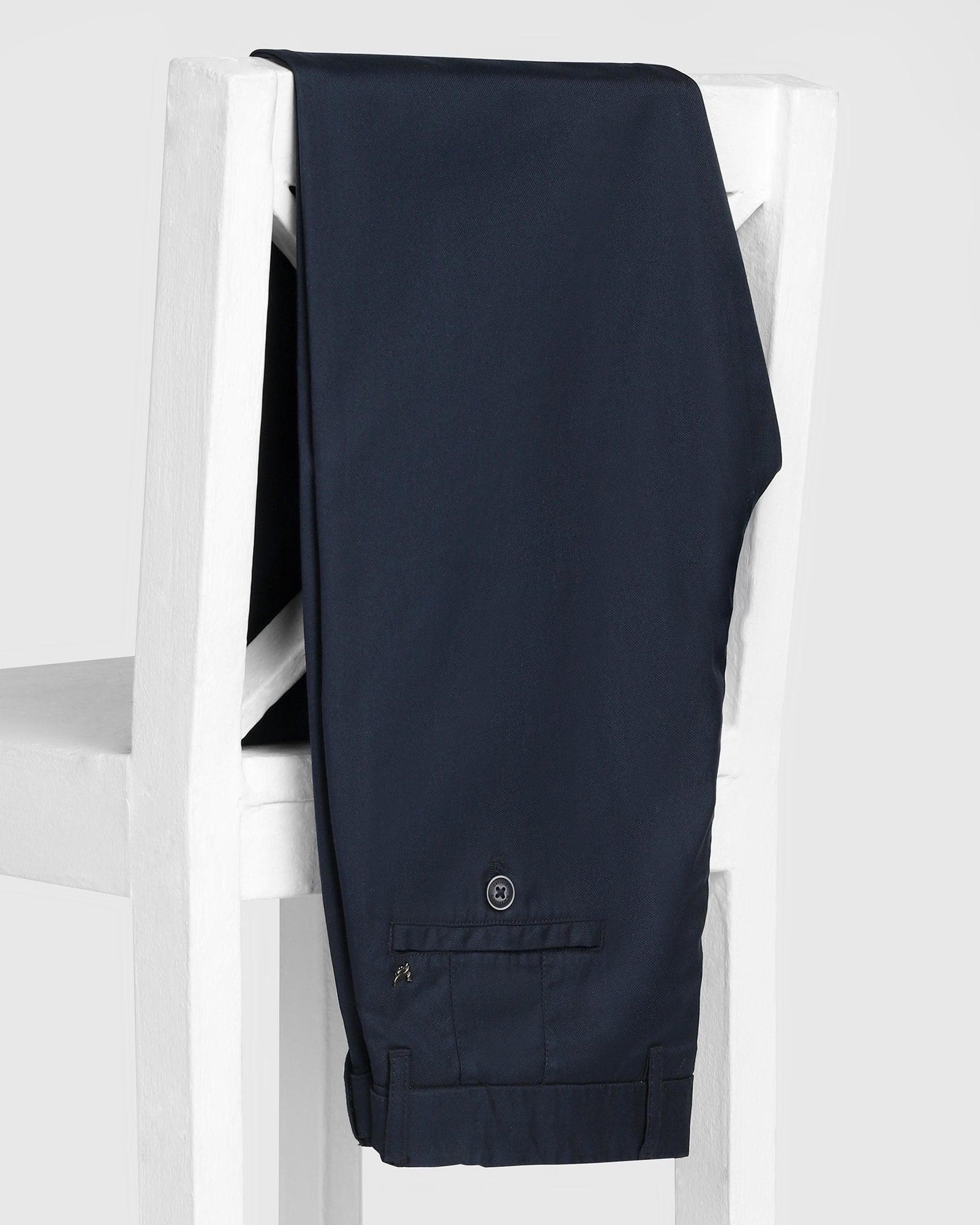 Textured Casual Khakis In Navy B-95 (Jeny) - Blackberrys