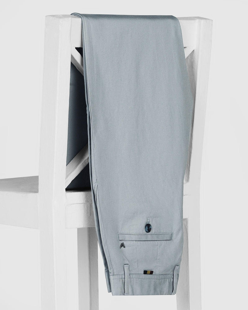 Slim Comfort B-95 Casual Powder Blue Textured Khakis - Cratus