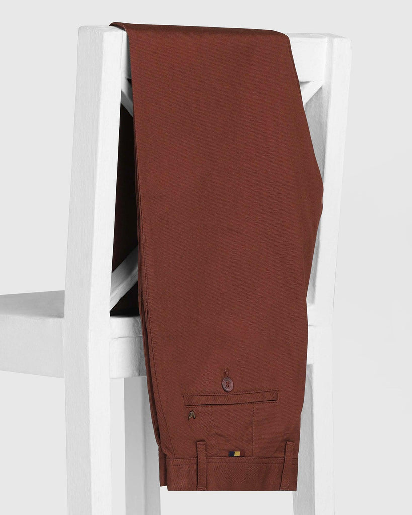 Slim Comfort B-95 Casual Rust Textured Khakis - Cratus