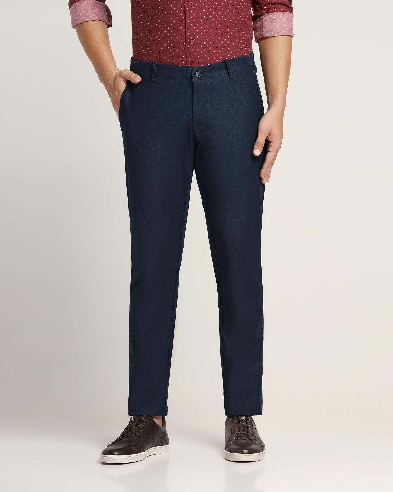 Textured Casual Khakis In Teal B-91 (Segy) - Blackberrys