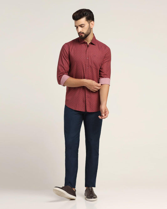 Slim Fit B-91 Casual Teal Textured Khakis - Segy