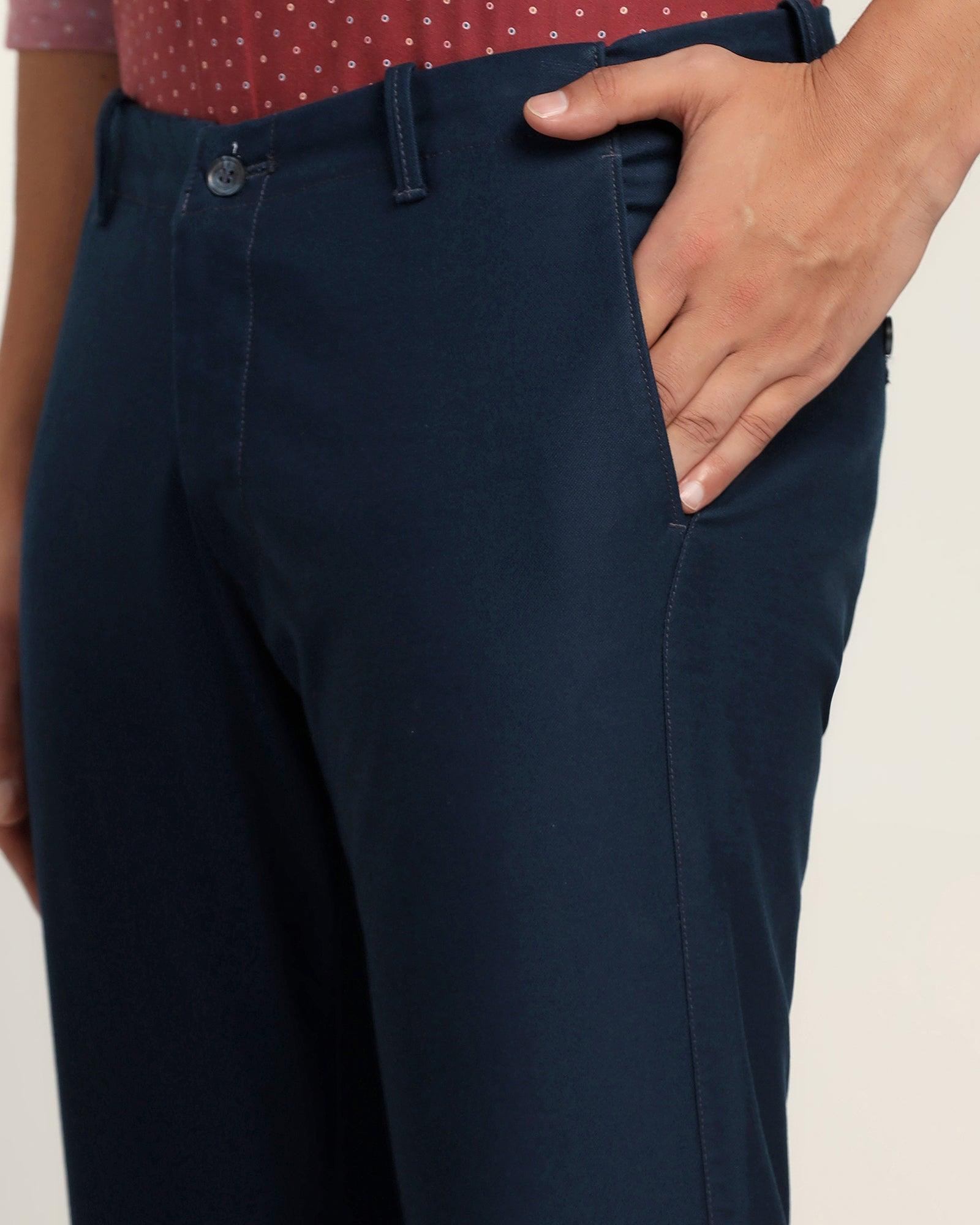 Textured Casual Khakis In Teal B-91 (Segy) - Blackberrys