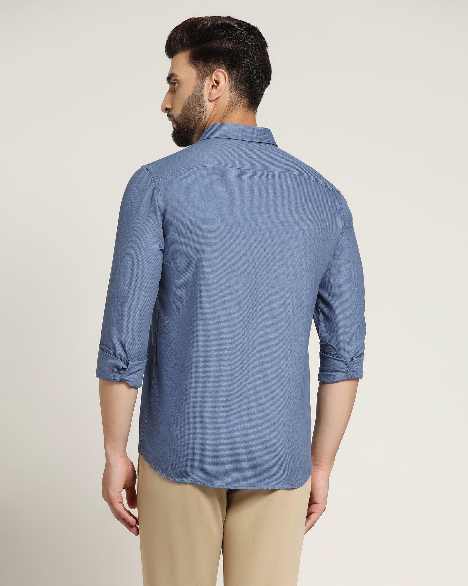 Textured Casual Shirt In Blue (Caty) - Blackberrys