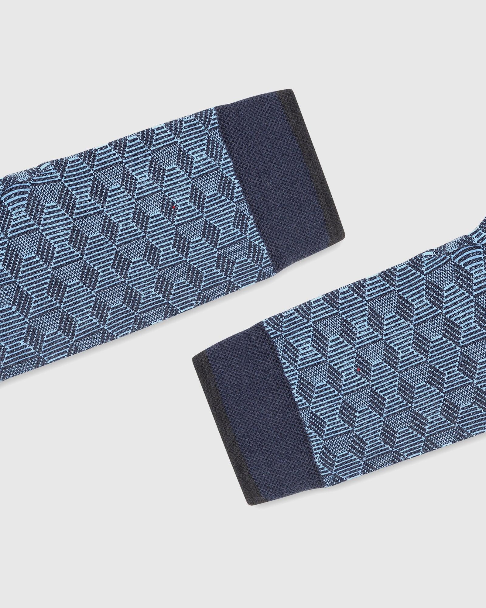 Cotton Navy Textured Socks - Rapid - Blackberrys