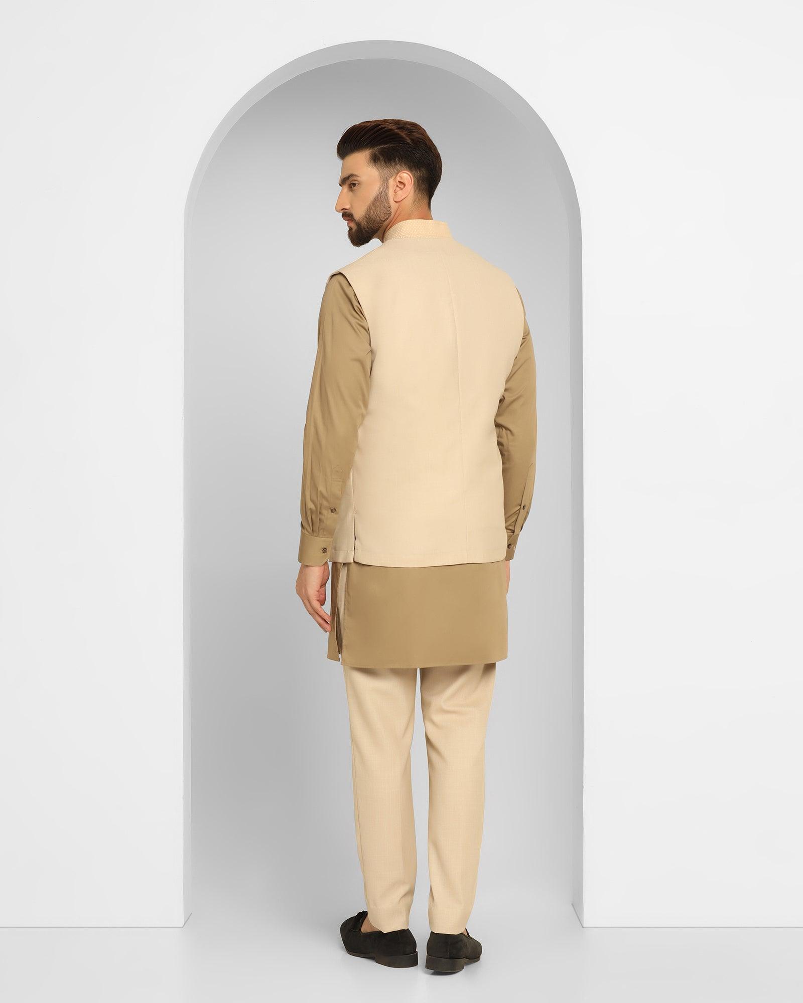 Textured Ethnic 6X Suit In Beige (Cosmo) - Blackberrys