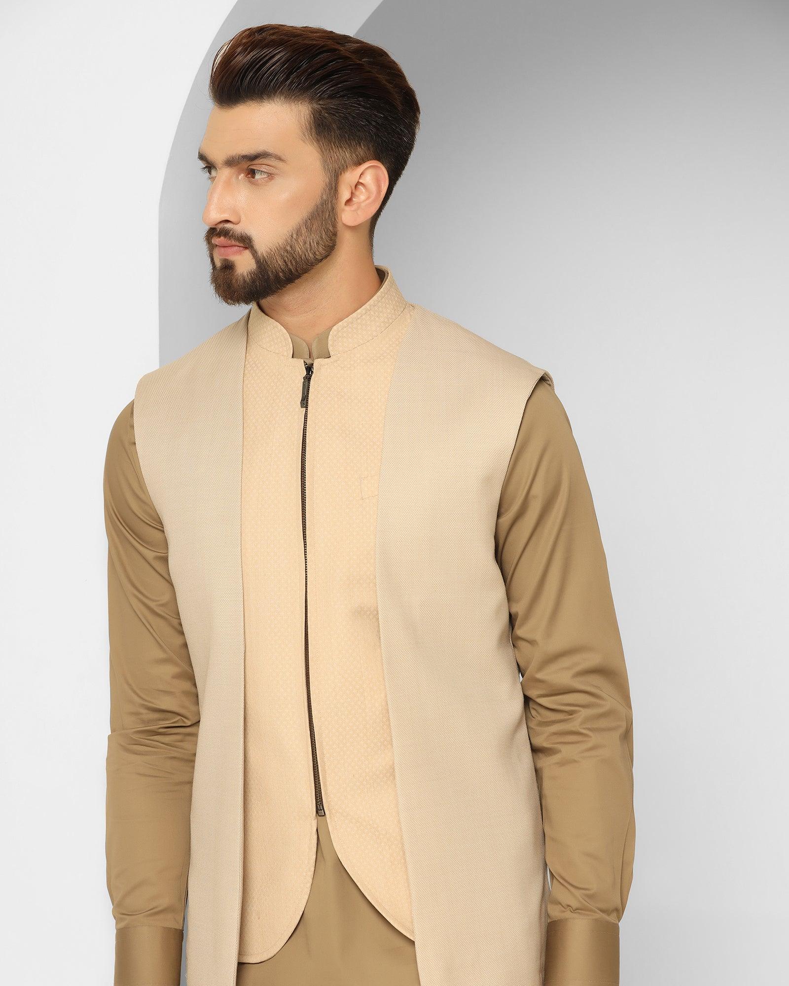 Textured Ethnic 6X Suit In Beige (Cosmo) - Blackberrys