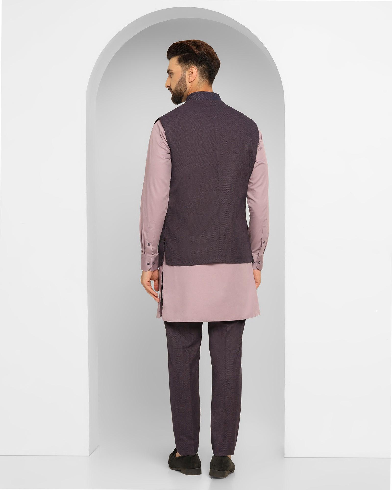 Textured Ethnic 6X Suit In Purple (Cosmo) - Blackberrys