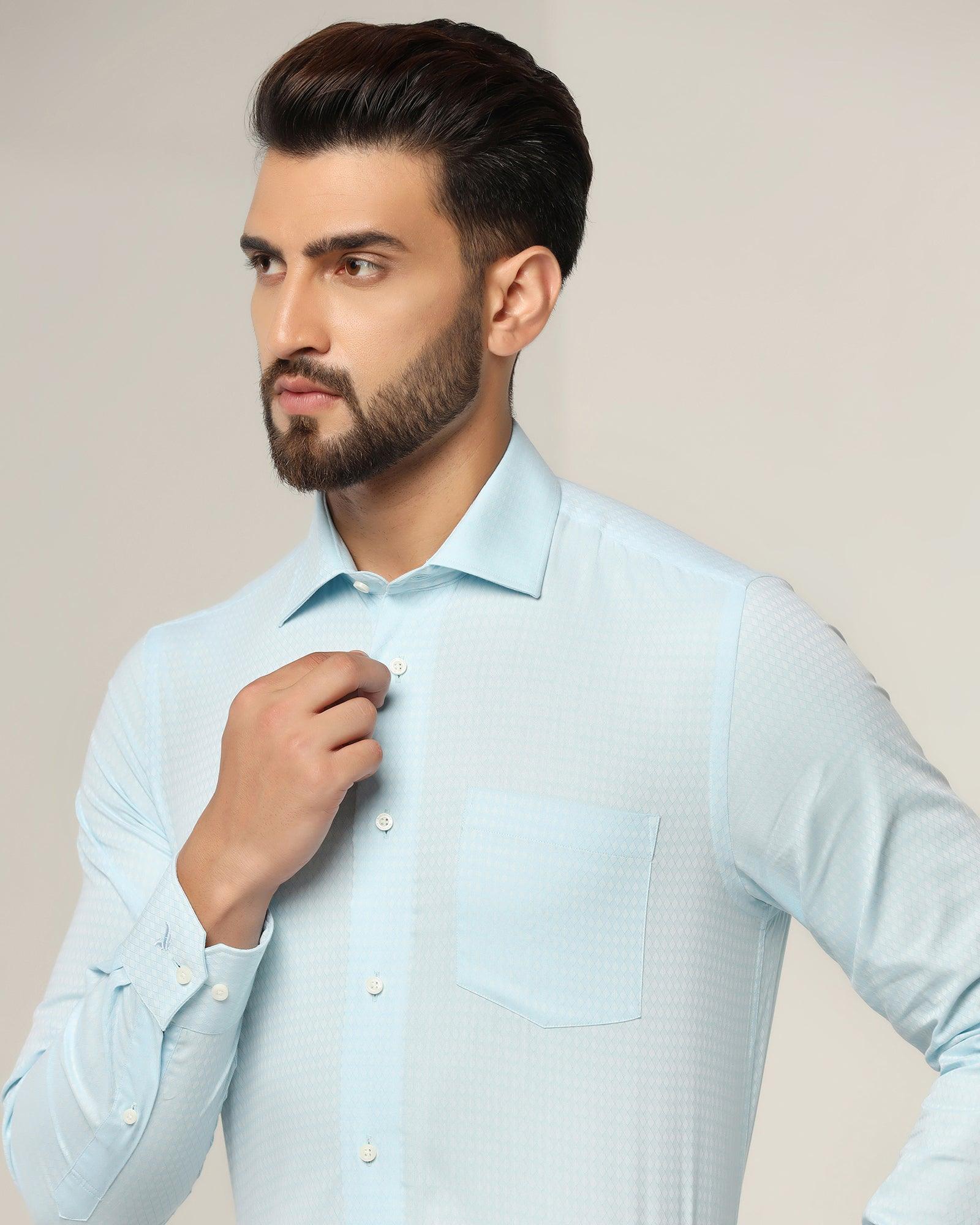 Textured Formal Shirt In Aqua (Greet) - Blackberrys