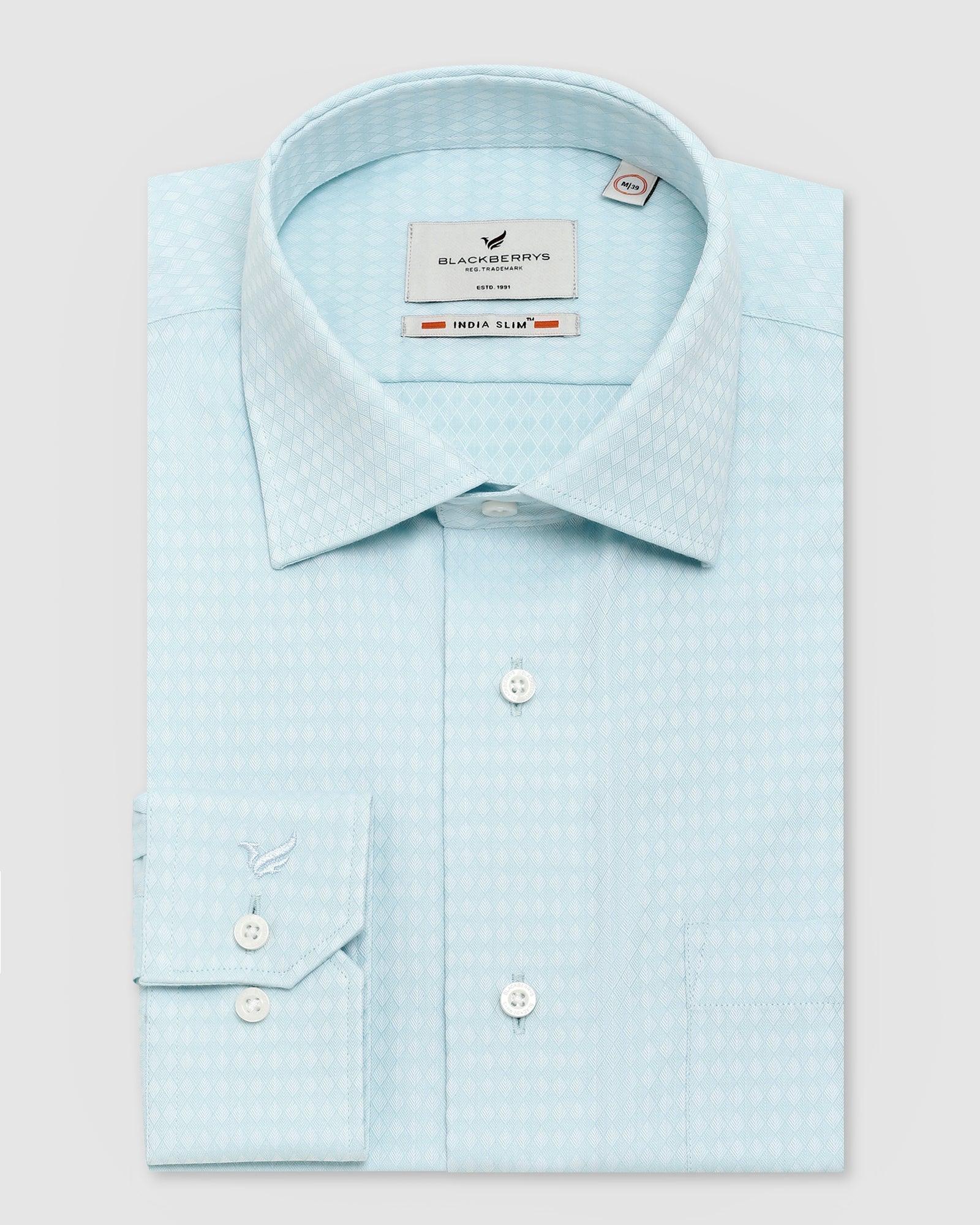 Textured Formal Shirt In Aqua (Greet) - Blackberrys