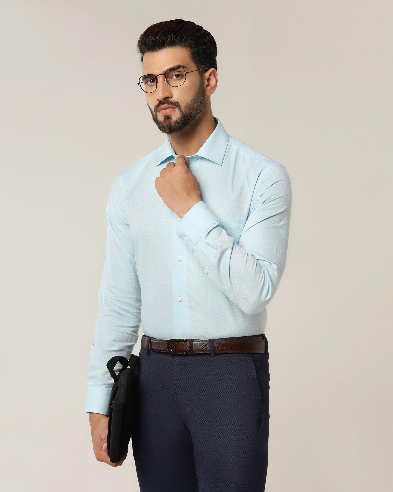 Textured Formal Shirt In Aqua (Greet) - Blackberrys