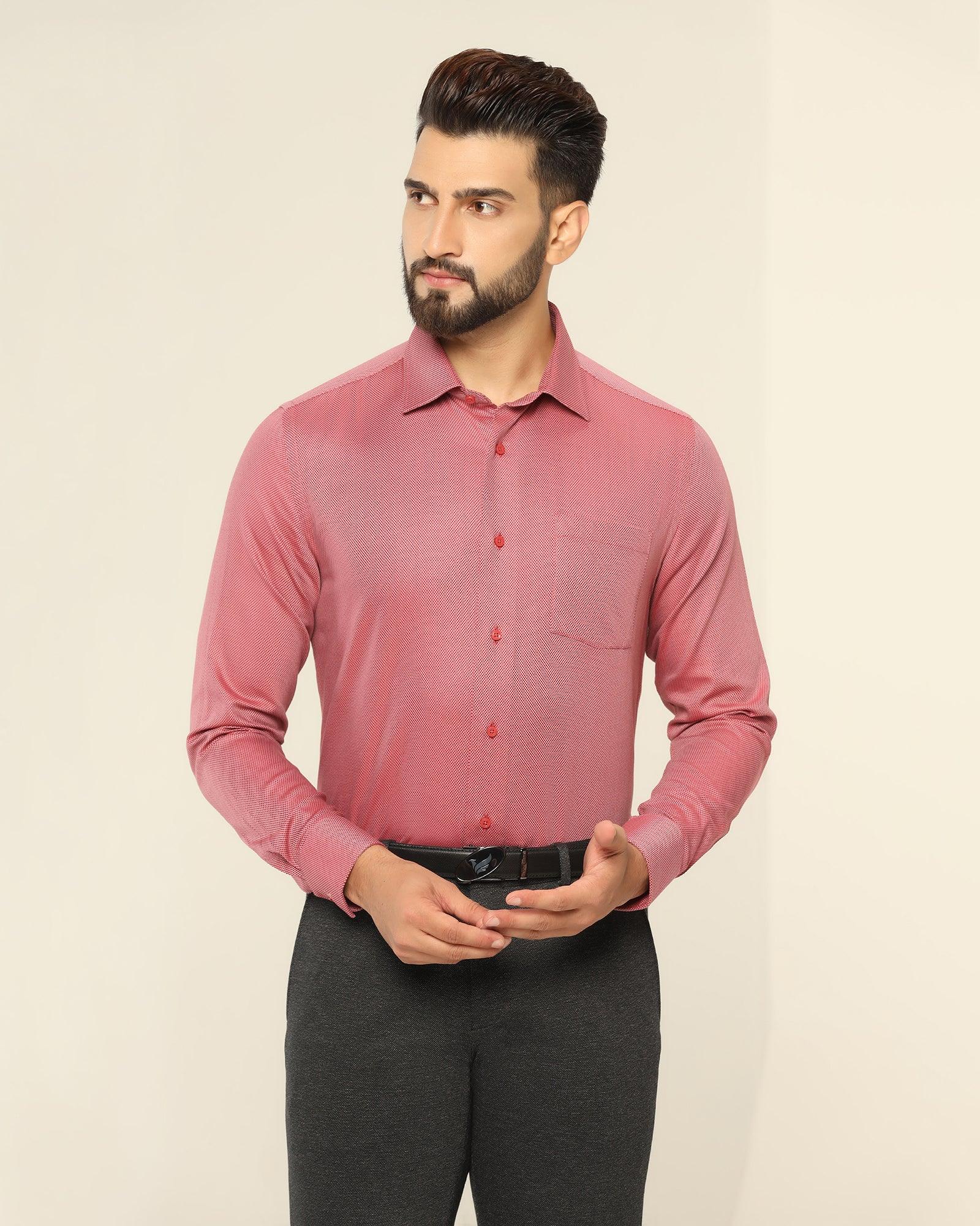 Textured Formal Shirt In Dusty Pink (Quint) - Blackberrys
