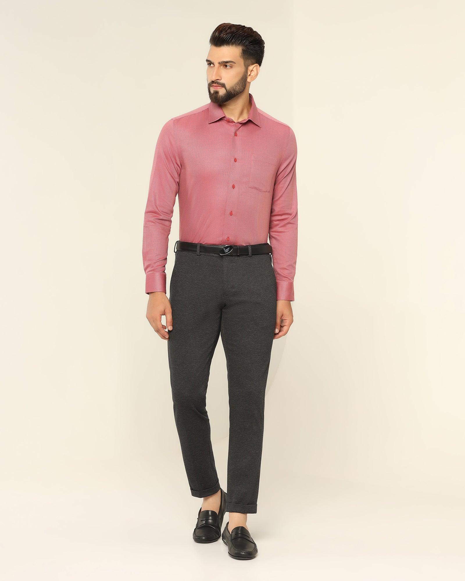 Textured Formal Shirt In Dusty Pink (Quint) - Blackberrys