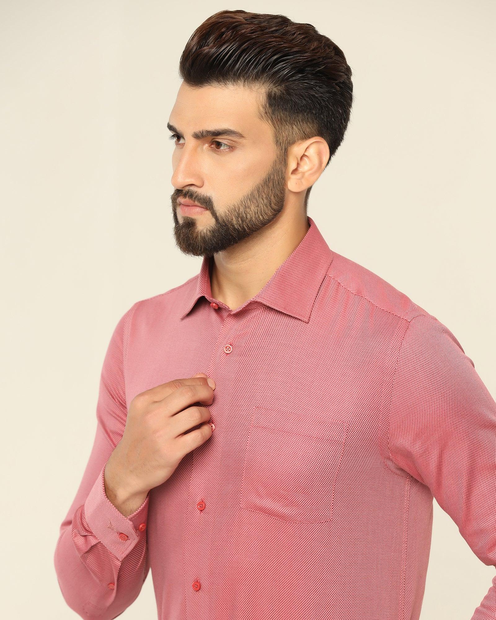 Textured Formal Shirt In Dusty Pink (Quint) - Blackberrys