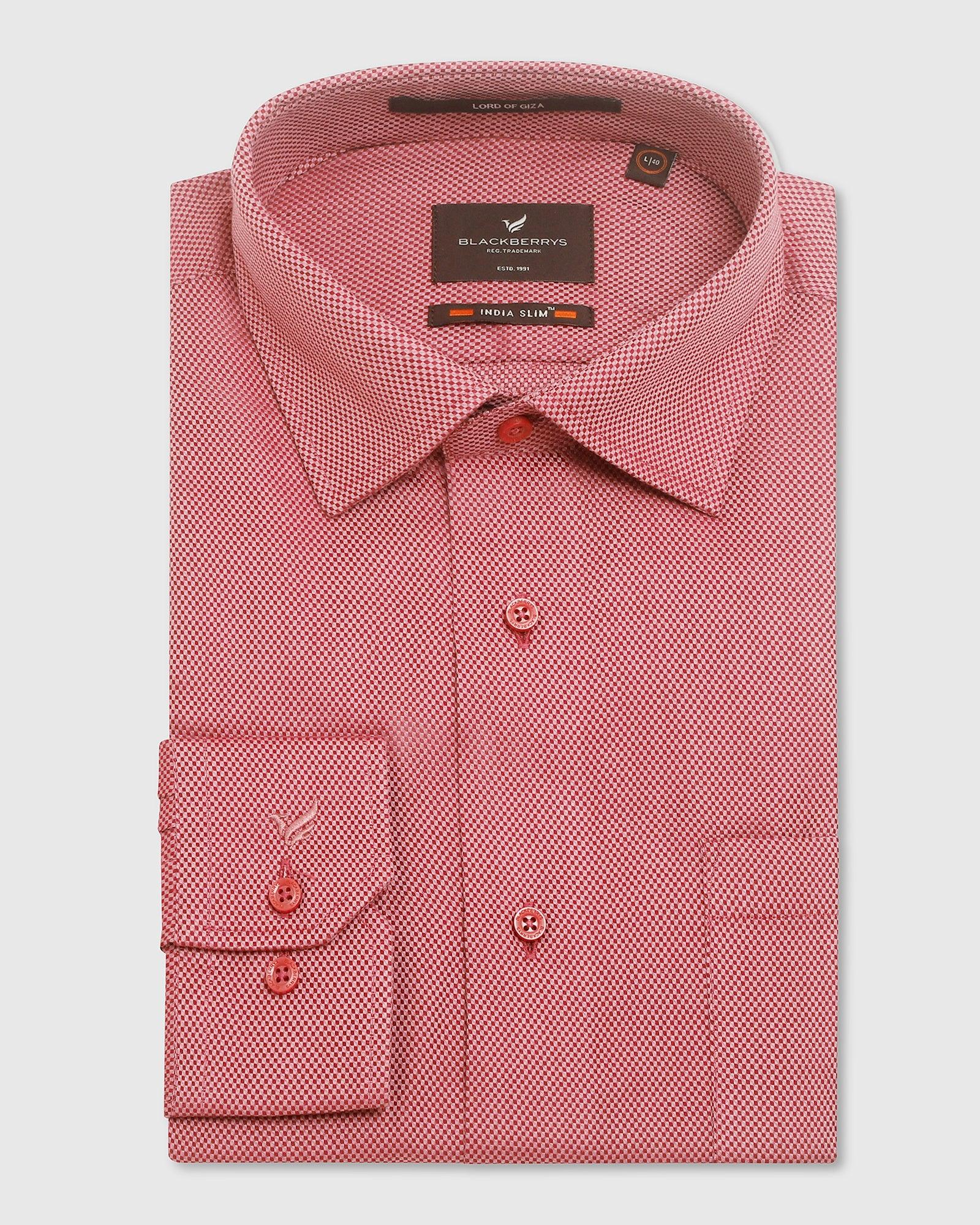 Textured Formal Shirt In Dusty Pink (Quint) - Blackberrys