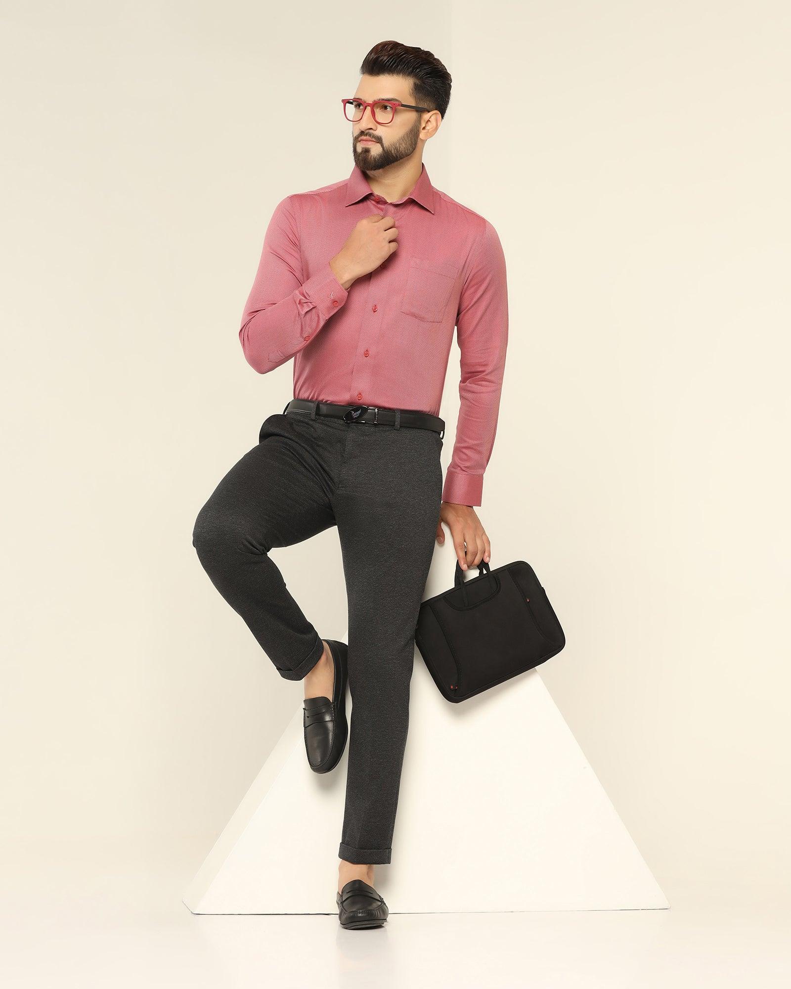 Textured Formal Shirt In Dusty Pink (Quint) - Blackberrys