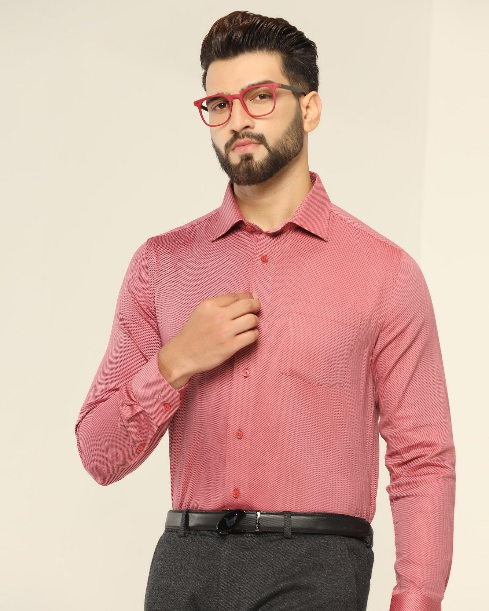 Textured Formal Shirt In Dusty Pink (Quint) - Blackberrys